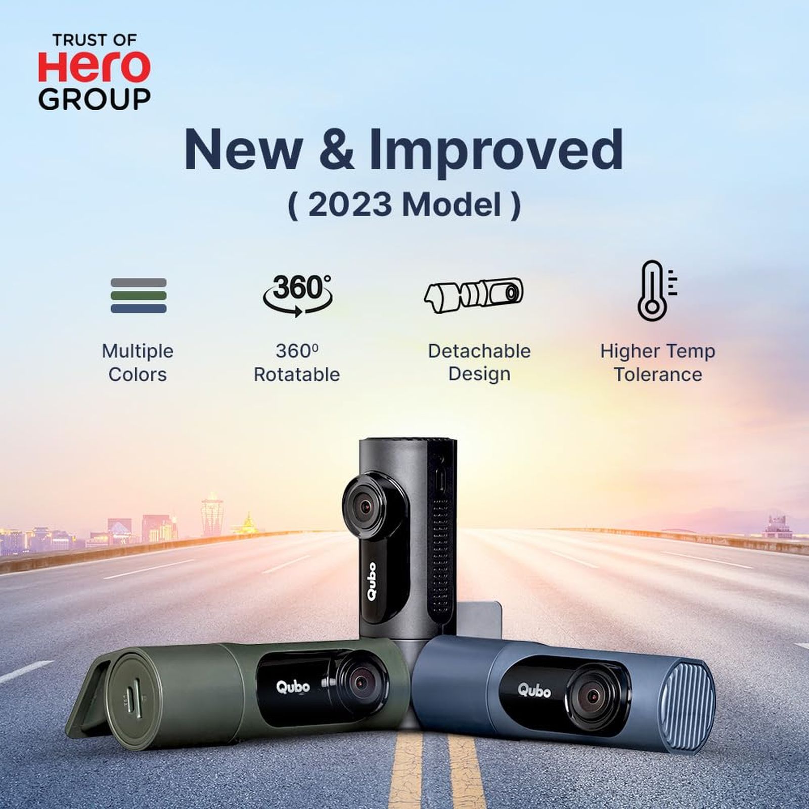 Qubo Dashcam Pro X Full HD and 2MP 30 FPS Action Camera with 360 Rotatable Design (Space Grey) Qubo Dashcam Pro X Full HD and 2MP 30 FPS Action Camera with 360 Rotatable Design (Space Grey)_3
