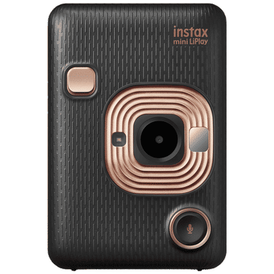 FUJIFILM Instax Mini LiPlay Instant Camera with 10 Instant Films (Elegant Black)