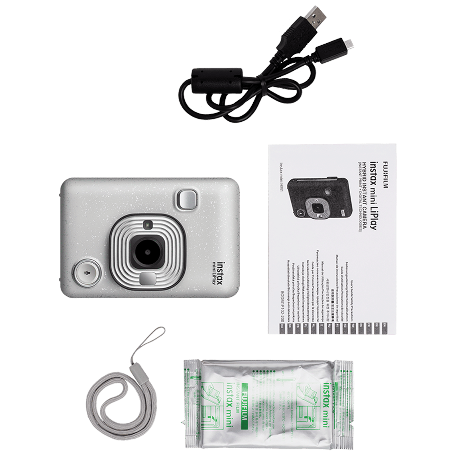 FUJIFILM Instax Mini LiPlay Instant Camera with 10 Instant Films (Stone White)_8
