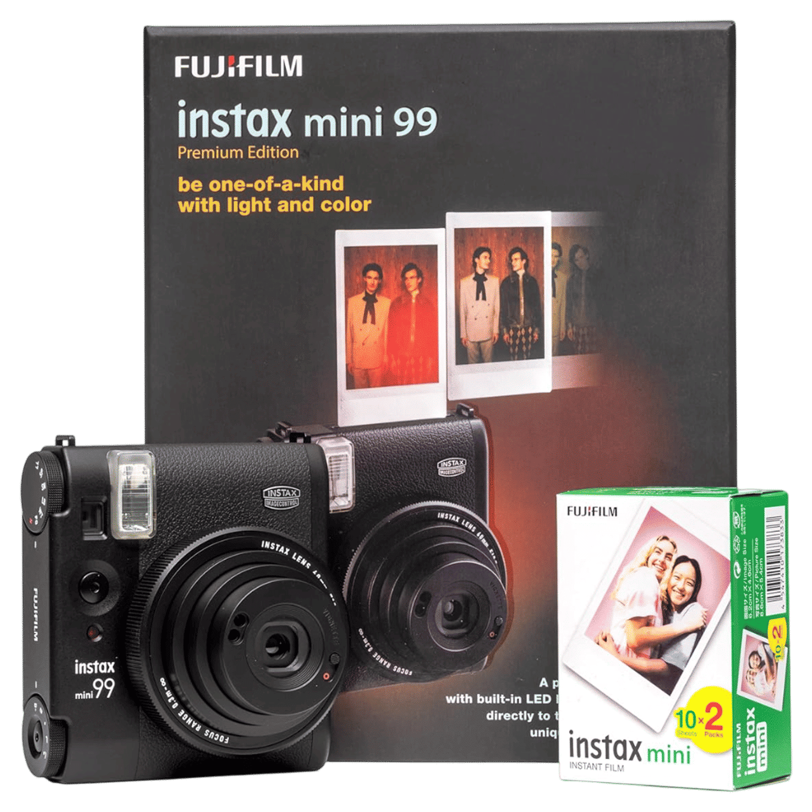 FUJIFILM Instax Mini 99 Premium Edition Pack Instant Camera with 20 Shots (Black) FUJIFILM Instax Mini 99 Premium Edition Pack Instant Camera with 20 Shots (Black)_1