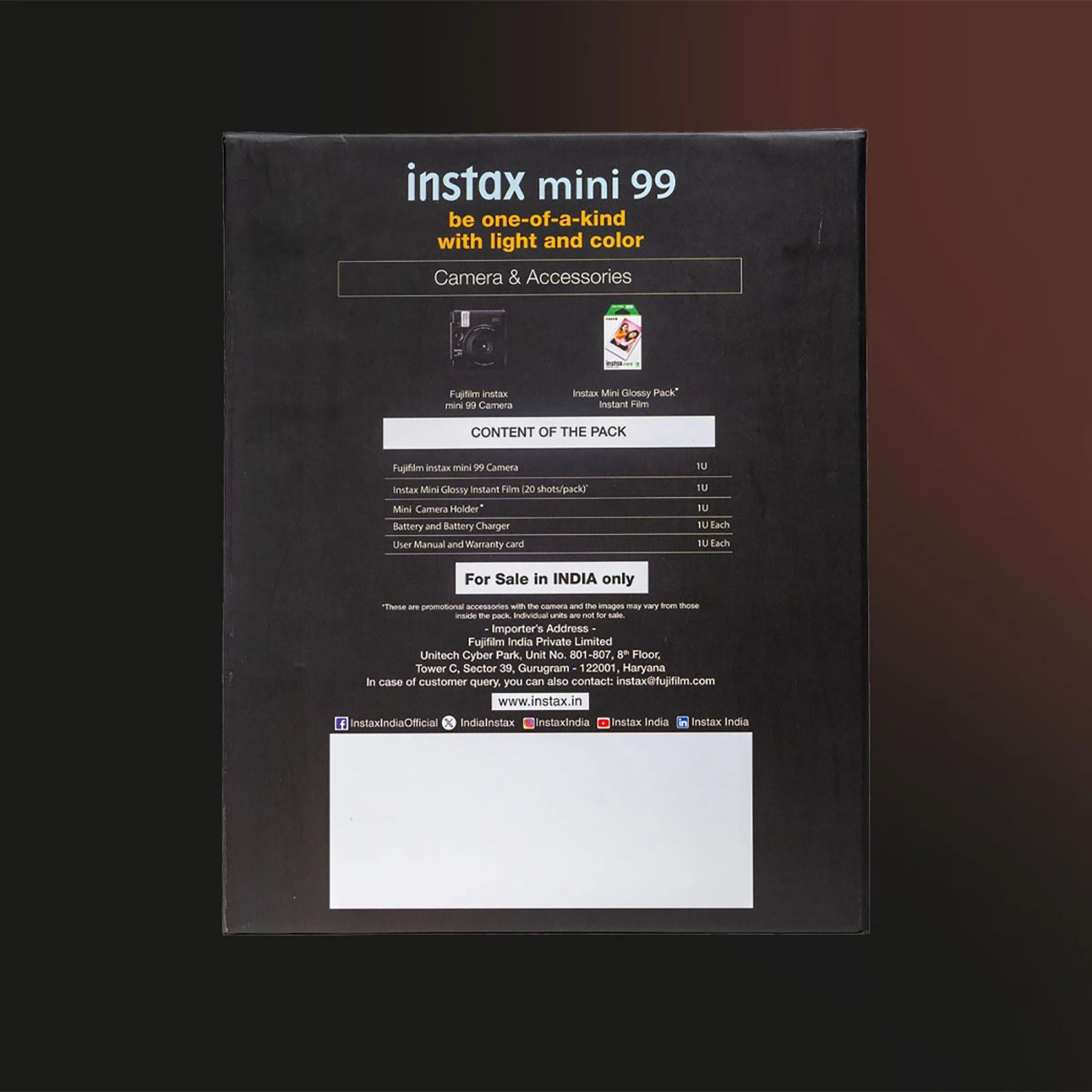 FUJIFILM Instax Mini 99 Premium Edition Pack Instant Camera with 20 Shots (Black) FUJIFILM Instax Mini 99 Premium Edition Pack Instant Camera with 20 Shots (Black)_7