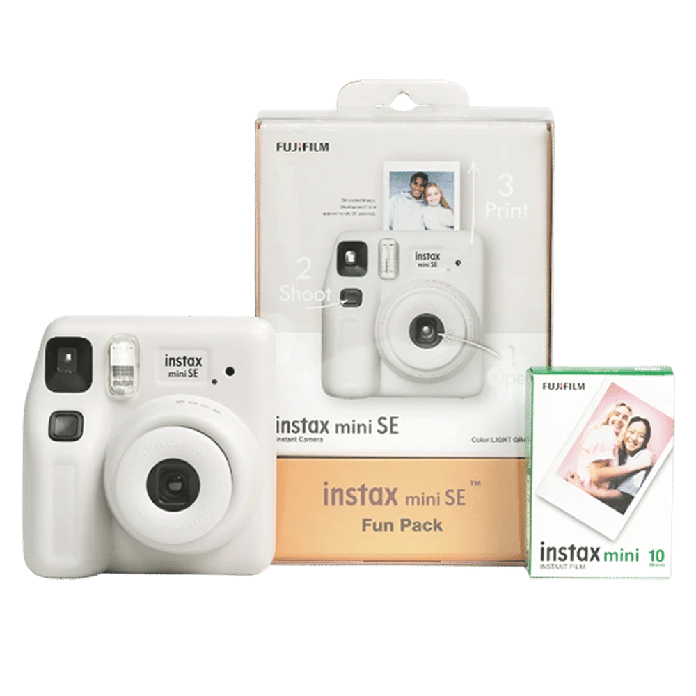 FUJIFILM Instax Mini SE Fun Pack Instant Camera with 10 Shots (Gray) FUJIFILM Instax Mini SE Fun Pack Instant Camera with 10 Shots (Gray)_1