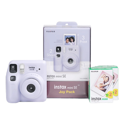 FUJIFILM Instax Mini SE Joy Pack Instant Camera with 40 Shots (Purple)