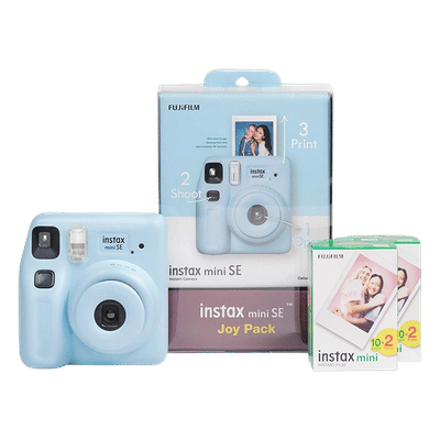 FUJIFILM Instax Mini SE Joy Pack Instant Camera with 40 Shots (Blue)