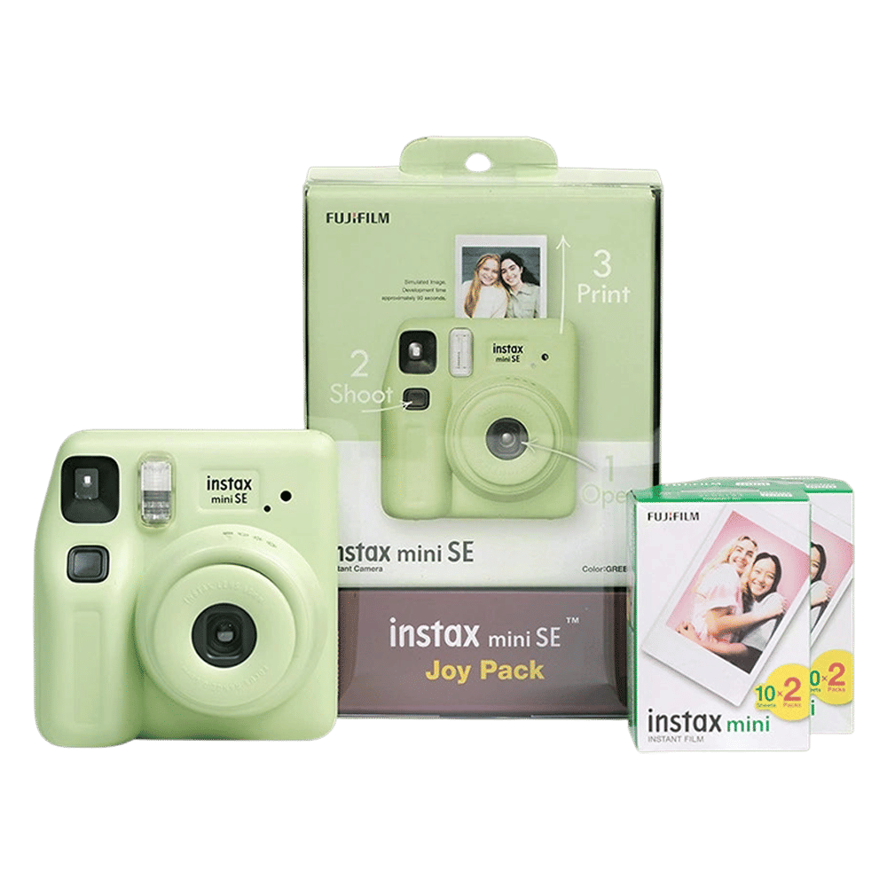 FUJIFILM Instax Mini SE Joy Pack Instant Camera with 40 Shots (Green)_1