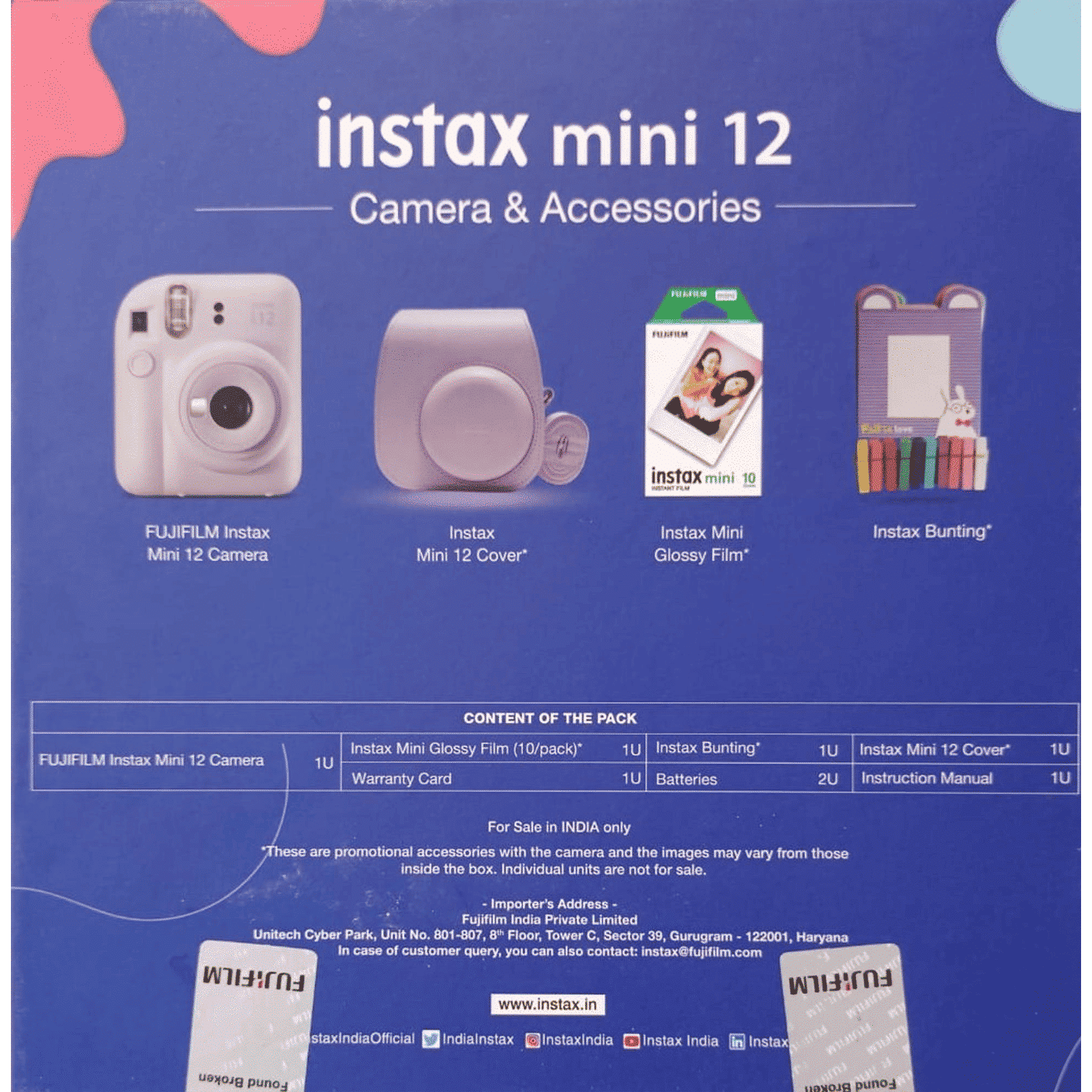 FUJIFILM Instax Mini 12 Delight Box Instant Camera with 10 Shots (Clay White) FUJIFILM Instax Mini 12 Delight Box Instant Camera with 10 Shots (Clay White)_15