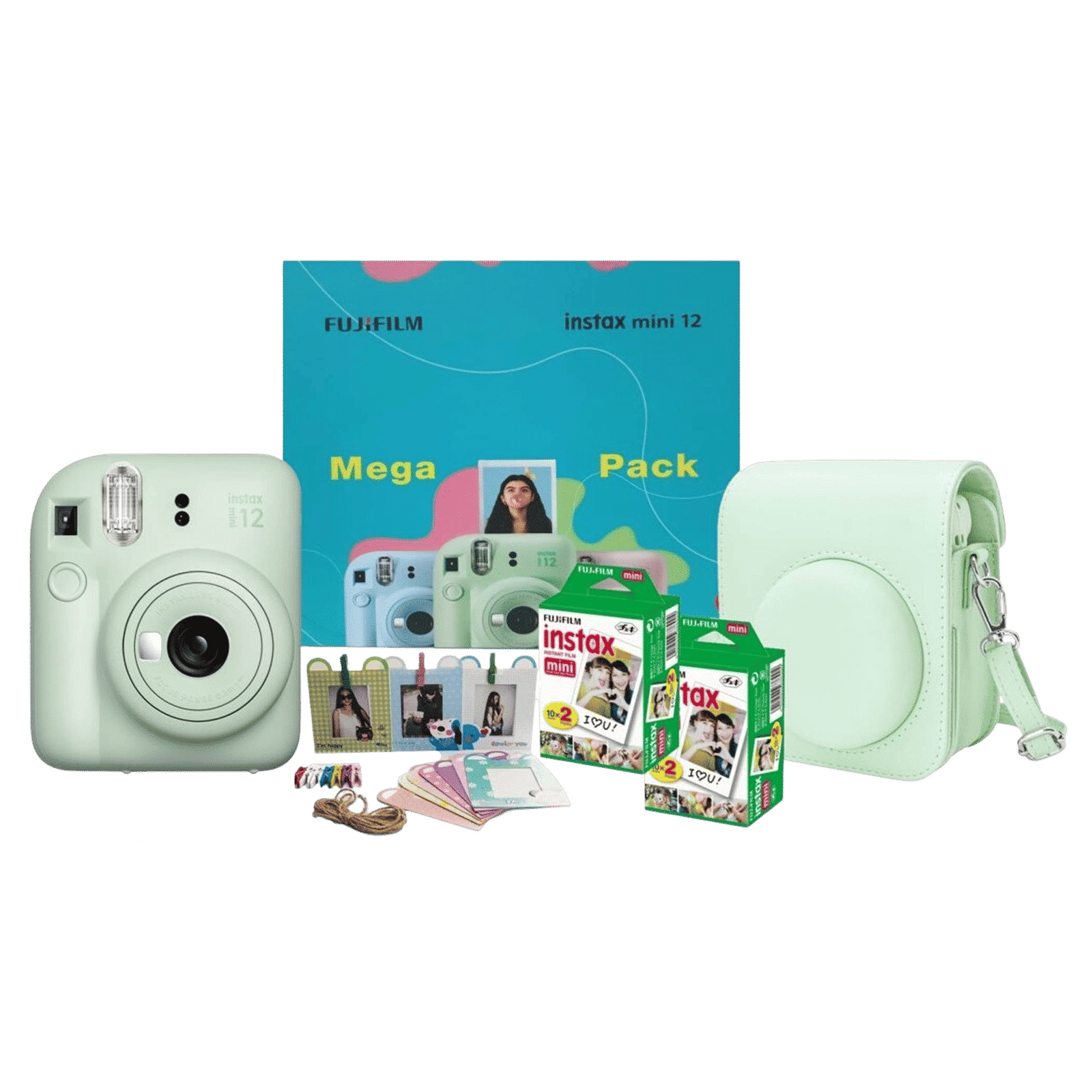 FUJIFILM Instax Mini 12 Mega Pack Instant Camera with 40 Shots (Mint Green) FUJIFILM Instax Mini 12 Mega Pack Instant Camera with 40 Shots (Mint Green)_1