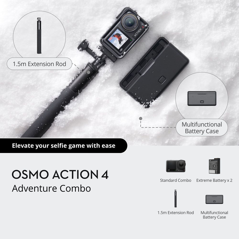 DJI Osmo Action 4 Adventure Combo 4K and 10MP 120 FPS Waterproof Sports Action Camera with CMOS Sensor (Black)_10