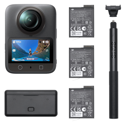 DJI Osmo 360 Adventure Combo 8K and 120MP 30 FPS Waterproof 360 Degree Action Camera with Magnetic Quick Release (Black)