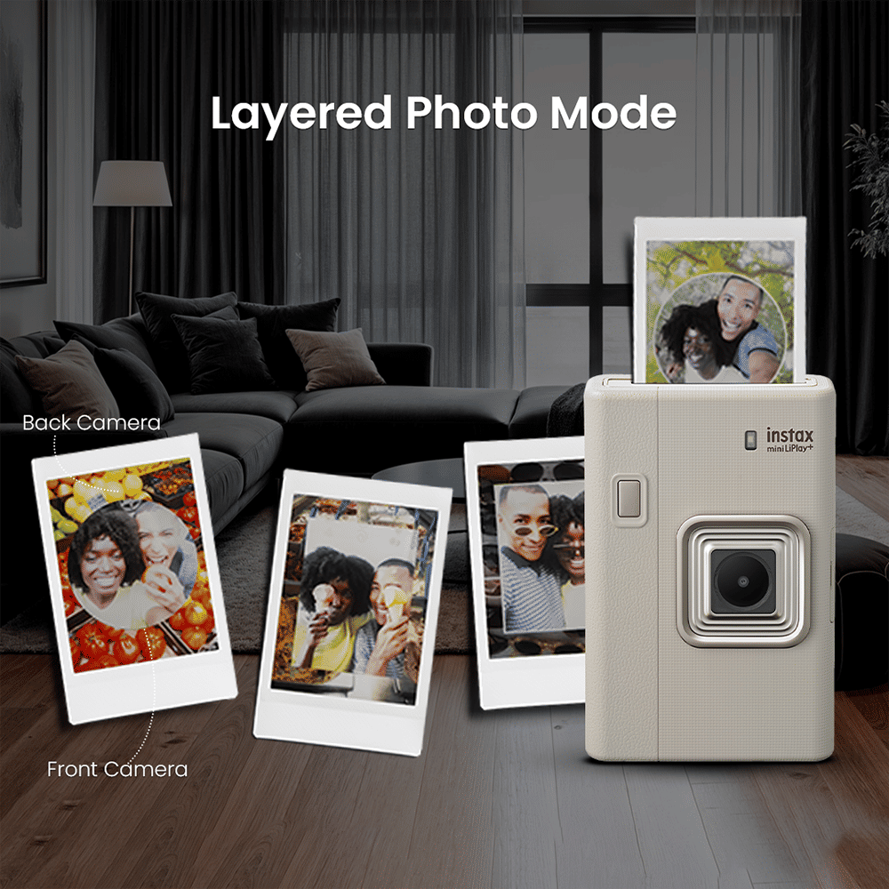FUJIFILM Instax Mini LiPlay Plus Instant Camera with 10 Instant Films (Sand Beige) FUJIFILM Instax Mini LiPlay Plus Instant Camera with 10 Instant Films (Sand Beige)_3