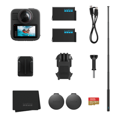 GoPro MAX2 Bundle 8K and 29MP 100 FPS Waterproof Action Camera with Max HyperSmooth Video Stabilization (Black)
