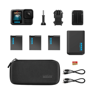 GoPro HERO13 Power Bundle 5.3K and 27MP 400 FPS Waterproof Action Camera with HyperSmooth Video Stabilization (Black)