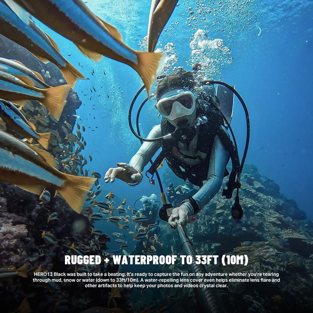 GoPro HERO13 Power Bundle 5.3K and 27MP 400 FPS Waterproof Action Camera with HyperSmooth Video Stabilization (Black)_5