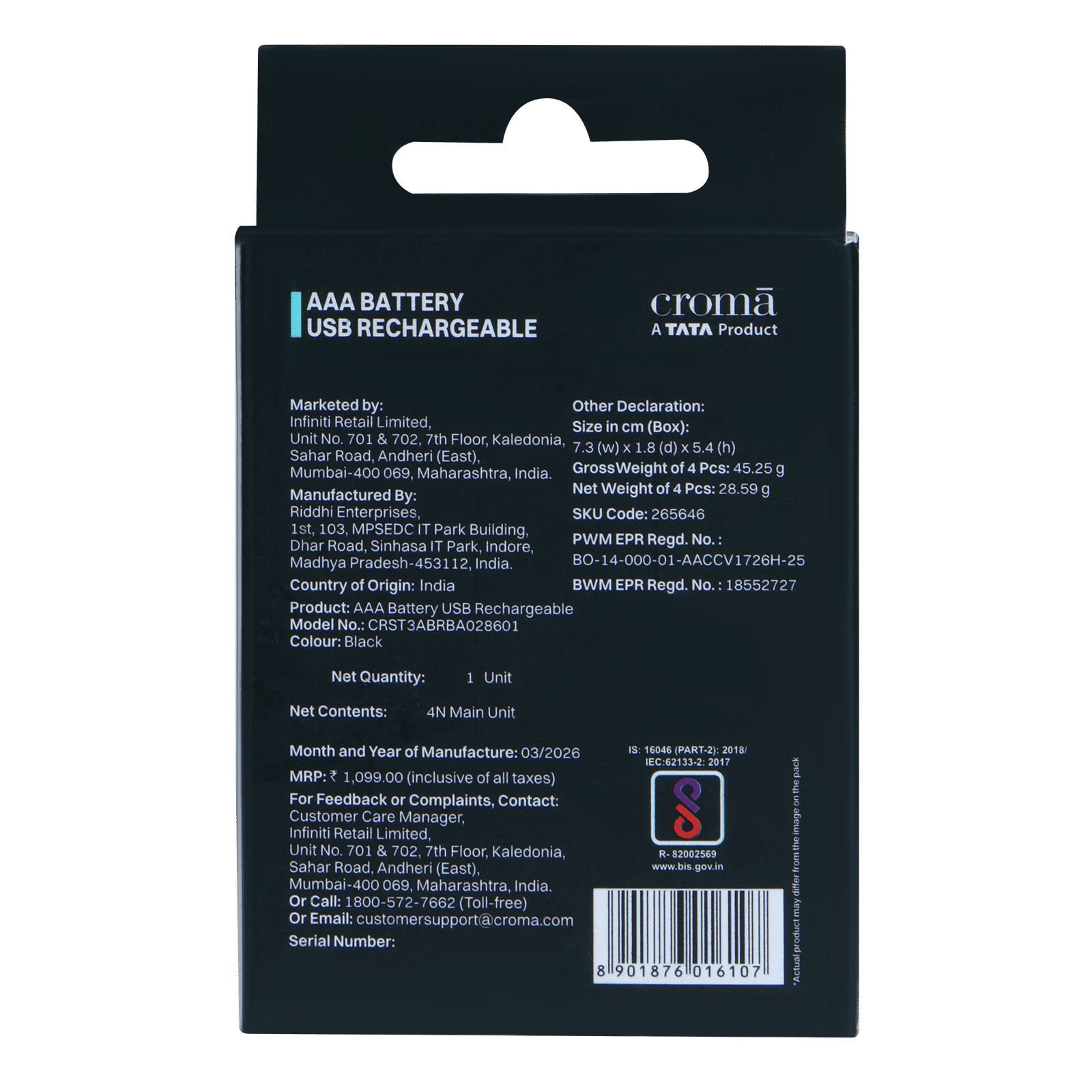Croma 1500 mAh Alkaline AAA Rechargeable Battery (Pack of 4) Croma 1500 mAh Alkaline AAA Rechargeable Battery (Pack of 4)_10