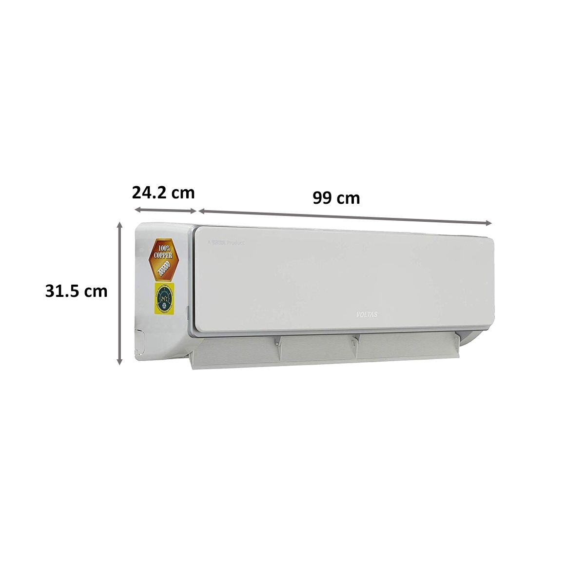 VOLTAS 1.5 Ton 3 Star Inverter Split AC (Copper Condenser, Dust Filter, 183VH SZS) VOLTAS 1.5 Ton 3 Star Inverter Split AC (Copper Condenser, Dust Filter, 183VH SZS)_2