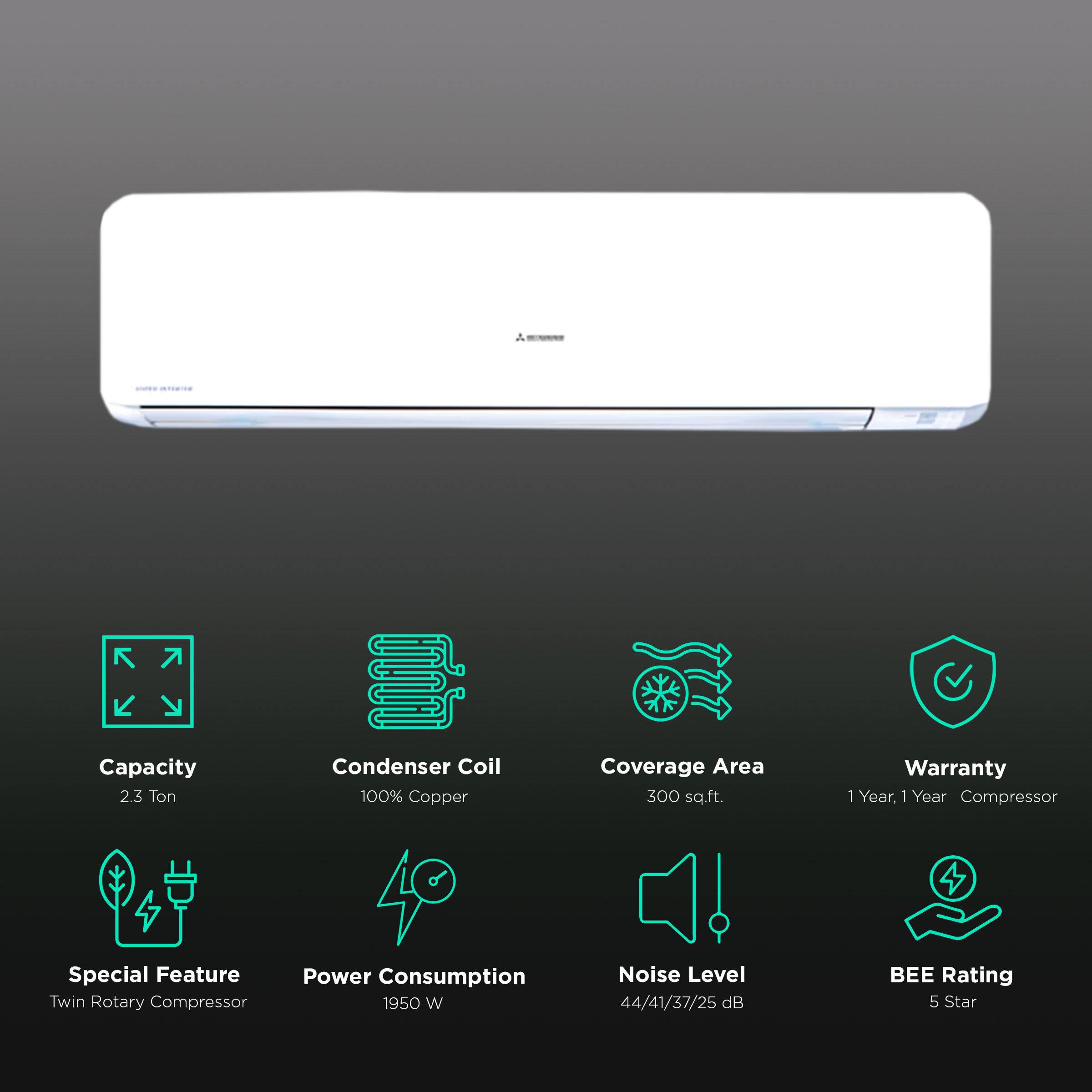 MITSUBISHI HEAVY 2.1 Ton 5 Star Hot & Cold Inverter Split AC (Copper Condenser, Solar Filter, SRK71ZR) MITSUBISHI HEAVY 2.1 Ton 5 Star Hot & Cold Inverter Split AC (Copper Condenser, Solar Filter, SRK71ZR)_2