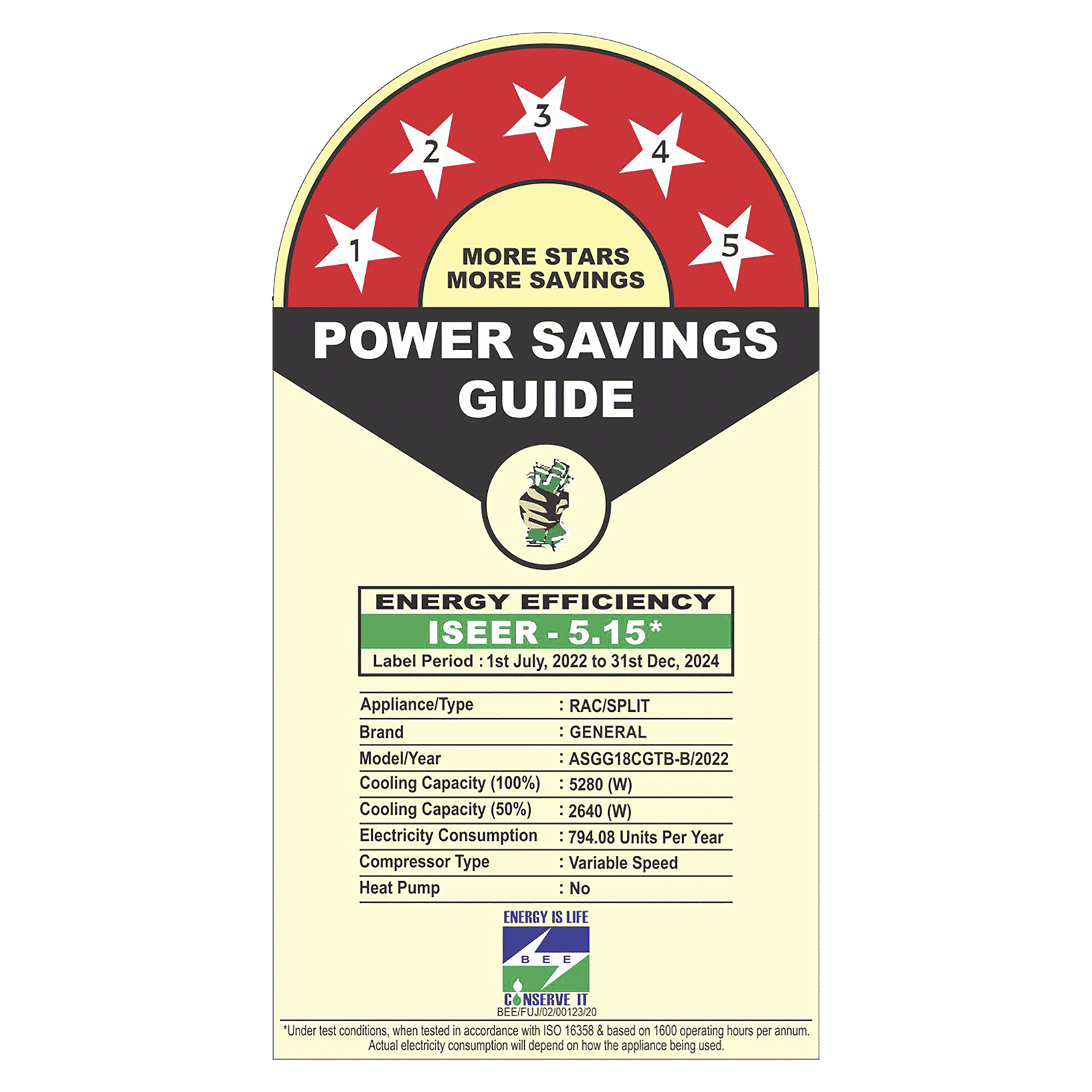 O GENERAL CGT Series 1.5 Ton 5 Star Inverter Split AC (Copper Condenser, PM 2.5 Filter, ASGG18CGTB-B)_3