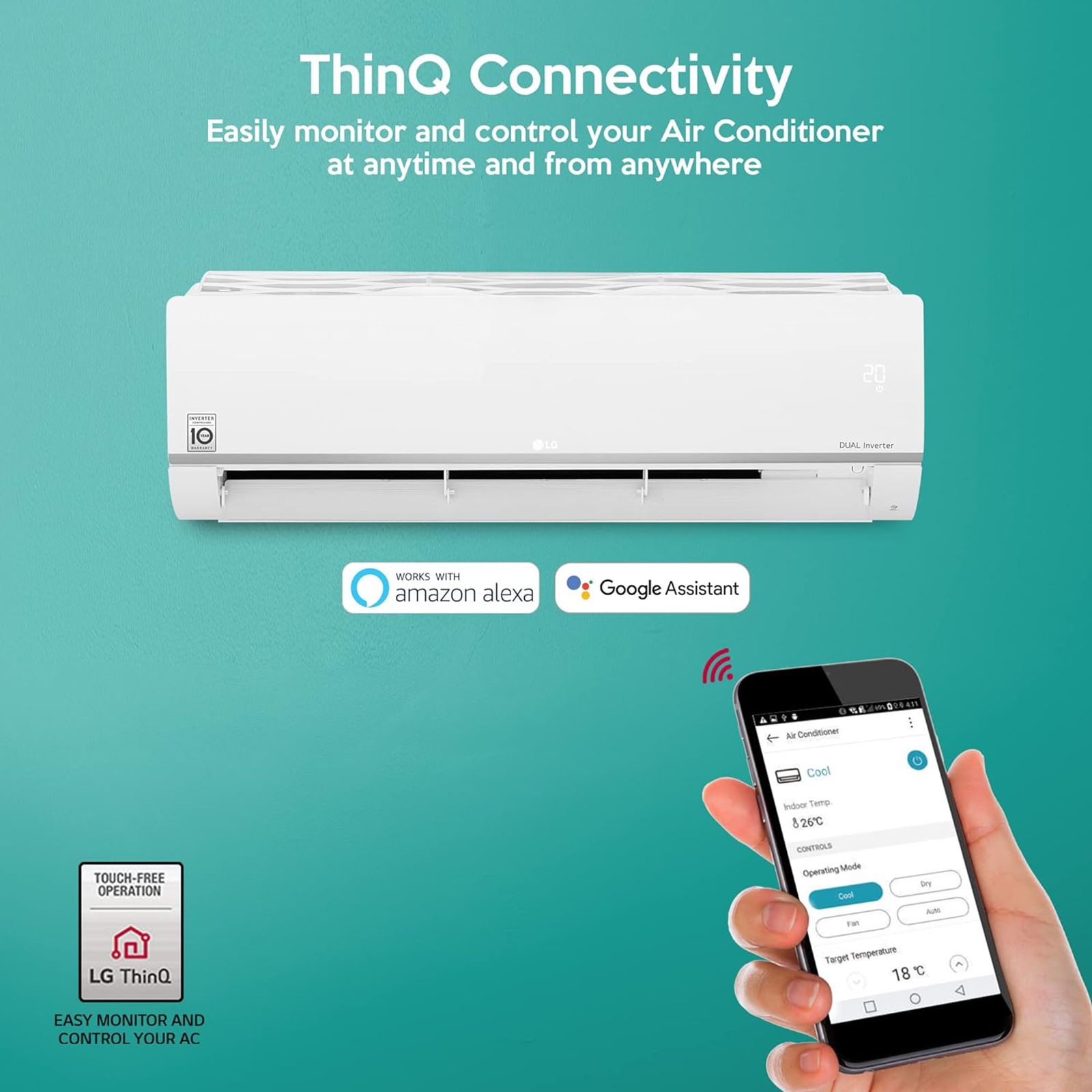 LG 6 in 1 Convertible 1.5 Ton 5 Star AI Dual Inverter Split Smart AC (Copper Condenser, PS-Q19SWZF)_11