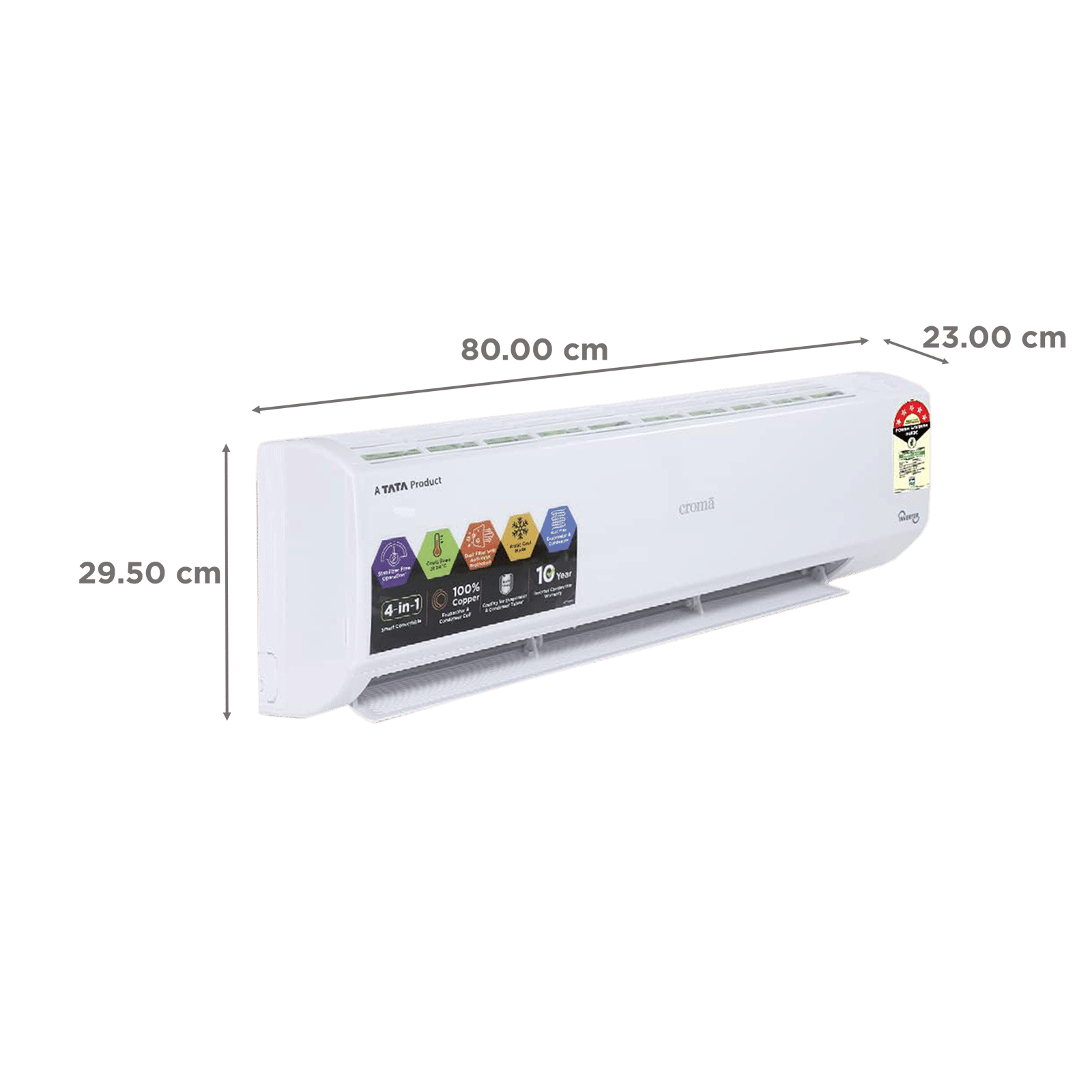 Croma 4 in 1 Convertible 1 Ton 4 Star Inverter Split AC with PM 2.5 Filter (Copper Condenser, CRLAIN0125T0256)_2