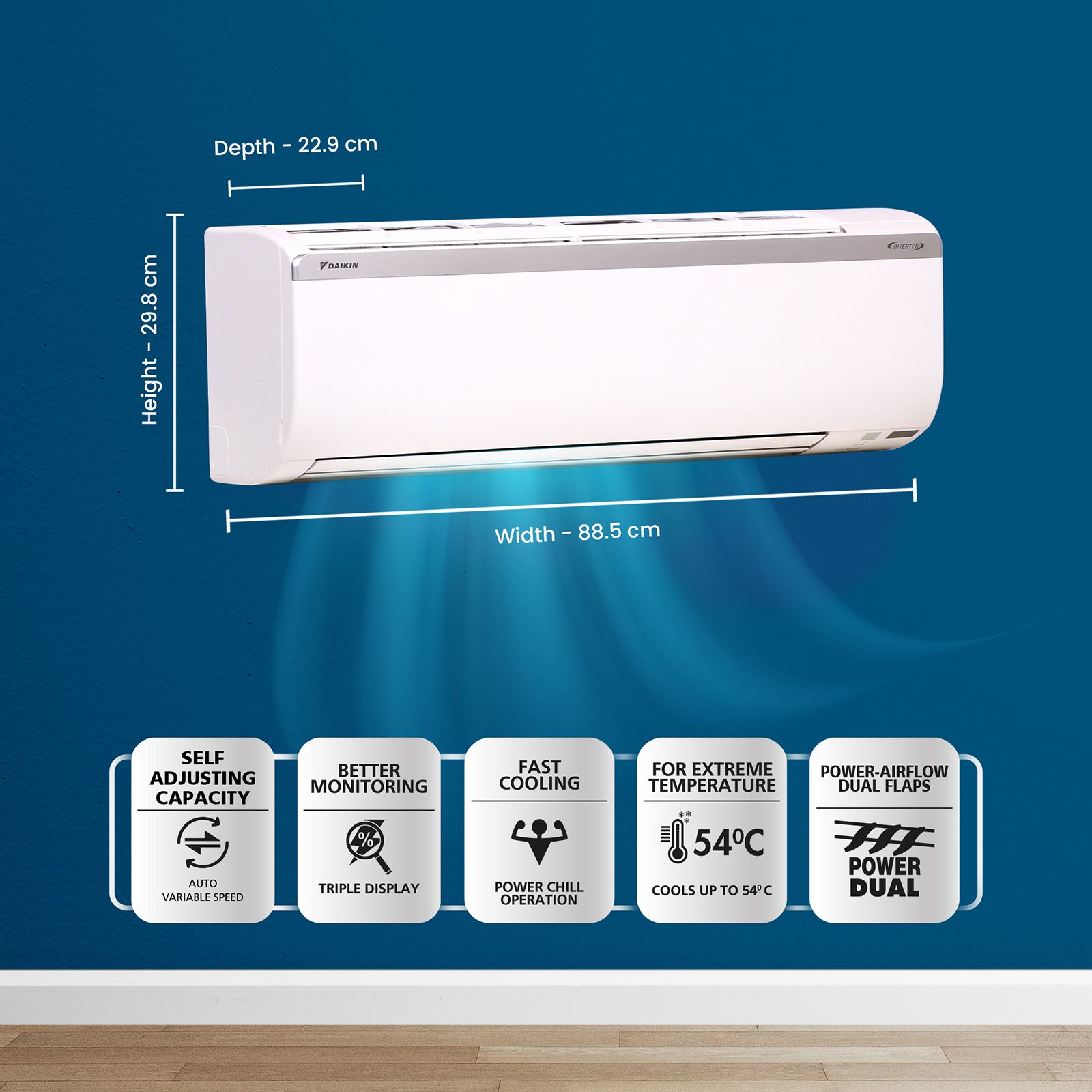 DAIKIN Standard Plus Series 1.5 Ton 5 Star Inverter Split AC (Copper Condenser, PM 2.5 Filter, FTKM50U)_14