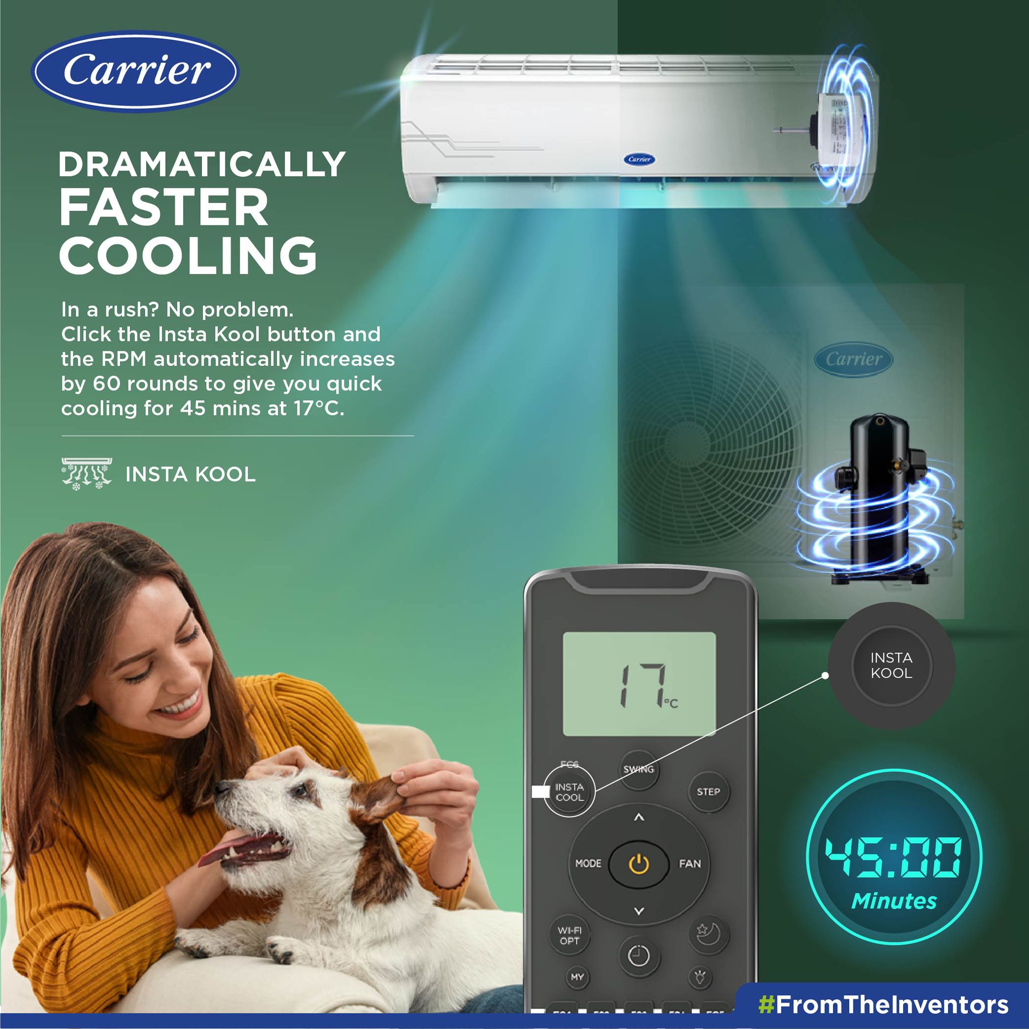 Carrier Ester CXI 6 in 1 Convertible 1.5 Ton 5 Star Flexicool Inverter Split AC with Auto Clean Function (Copper Condenser, CAI18ES5R30F1) Carrier Ester CXI 6 in 1 Convertible 1.5 Ton 5 Star Flexicool Inverter Split AC with Auto Clean Function (Copper Condenser, CAI18ES5R30F1)_5