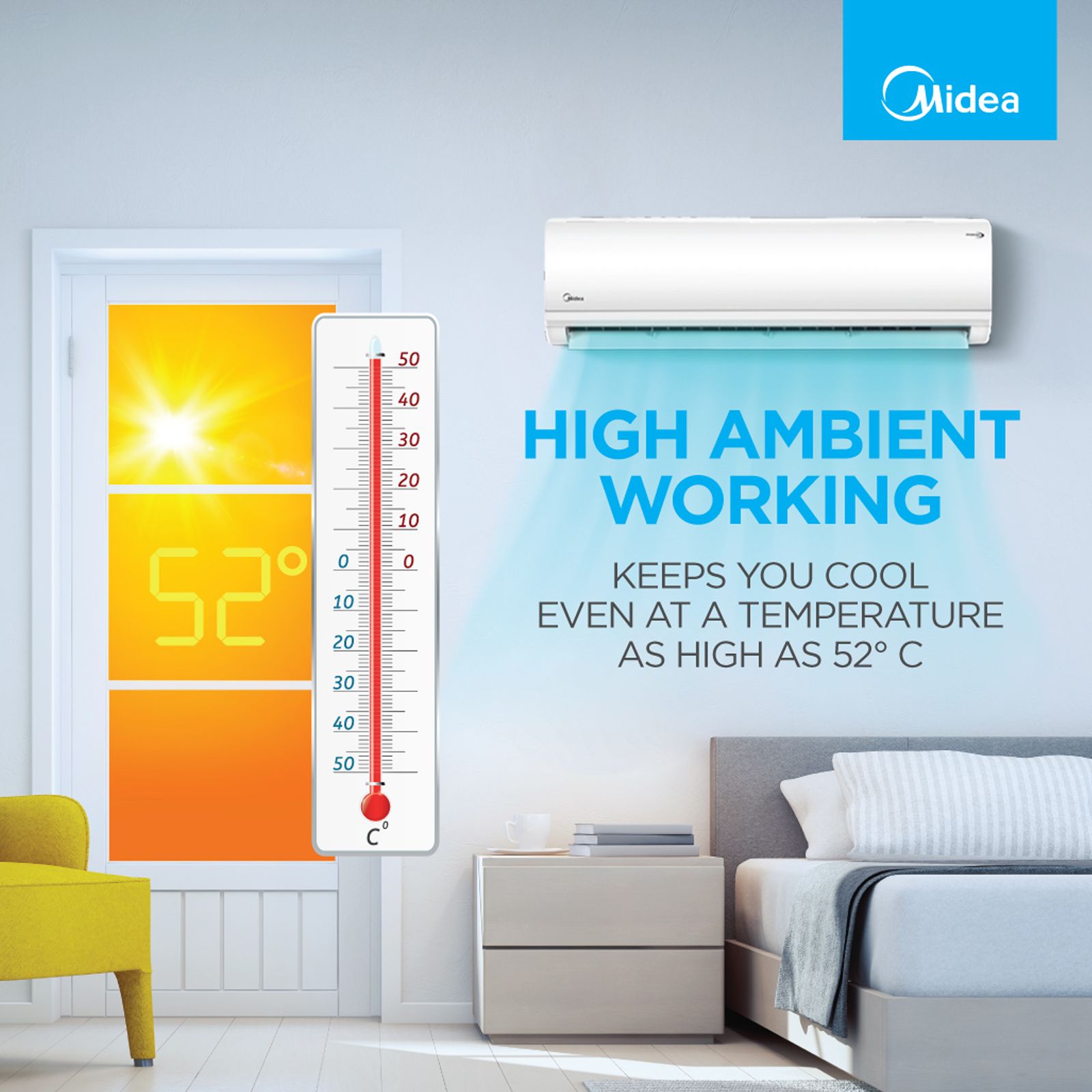 Midea Santis Neo DLX 1 Ton 3 Star Inverter Split AC (Copper Condenser, AG+ Nano Filter, MAI12SD3R30F1) Midea Santis Neo DLX 1 Ton 3 Star Inverter Split AC (Copper Condenser, AG+ Nano Filter, MAI12SD3R30F1)_6