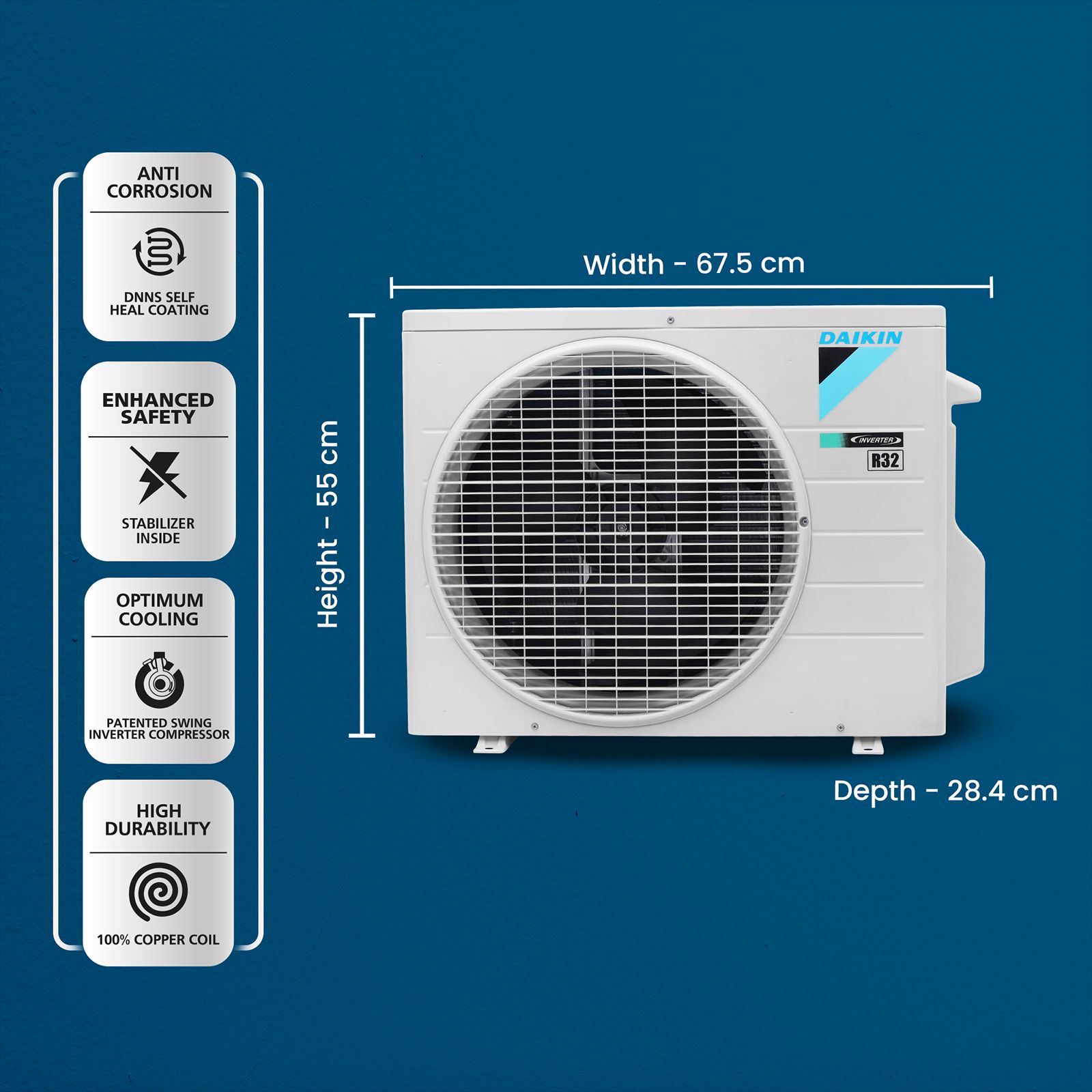DAIKIN Premium Series 1 Ton 3 Star Inverter Split Smart AC with Dew Clean Technology (Copper Condenser, ATKL35UV16W) DAIKIN Premium Series 1 Ton 3 Star Inverter Split Smart AC with Dew Clean Technology (Copper Condenser, ATKL35UV16W)_14