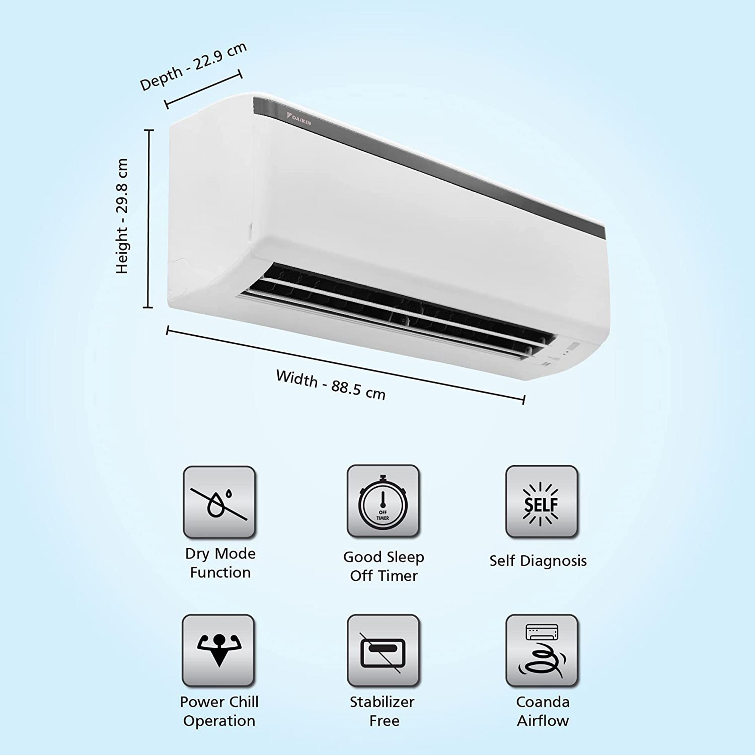 DAIKIN Standard 1.8 Ton 1 Star Split AC (Copper Condenser, Anti Bacterial Filter, FTE60U) DAIKIN Standard 1.8 Ton 1 Star Split AC (Copper Condenser, Anti Bacterial Filter, FTE60U)_8