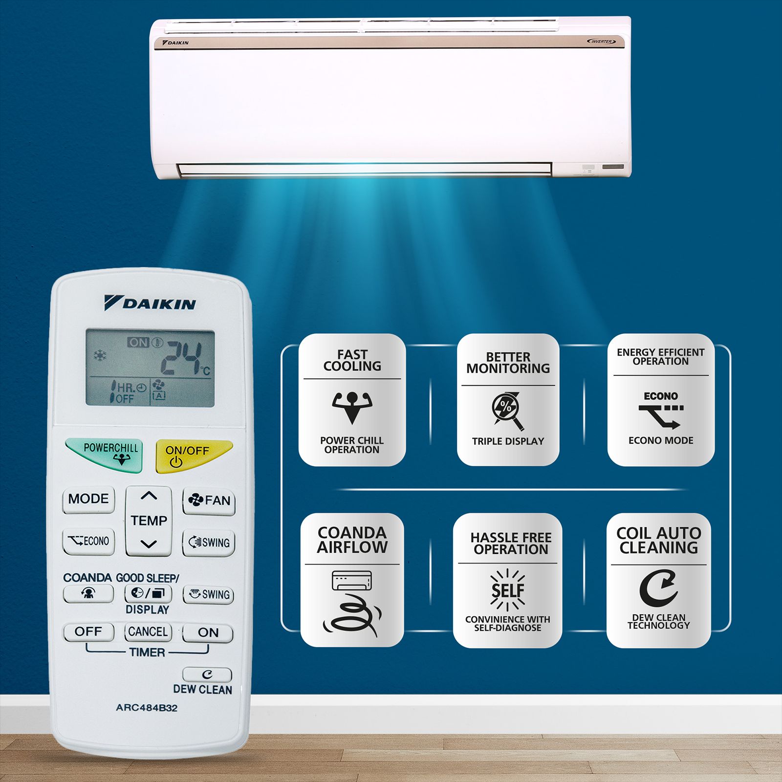 DAIKIN 1.5 Ton 3 Star Hot & Cold Inverter Split AC (Copper Condenser, PM 2.5 Filter, FTHT50UV)_6