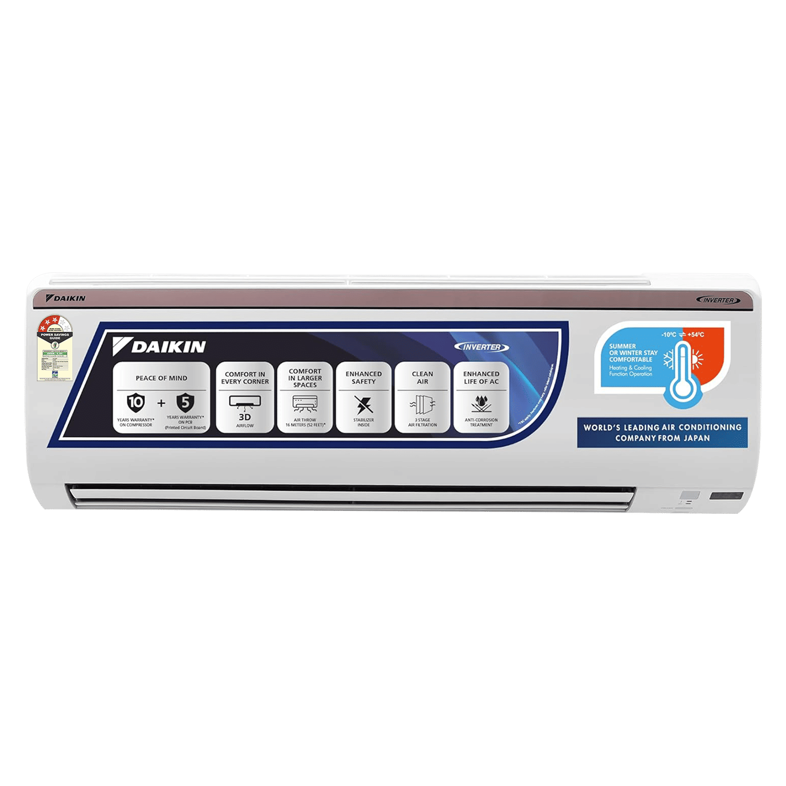 DAIKIN 1.8 Ton 3 Star Hot & Cold Inverter Split AC ( Copper Condenser, PM 2.5 Filter, FTHT60UV)_1