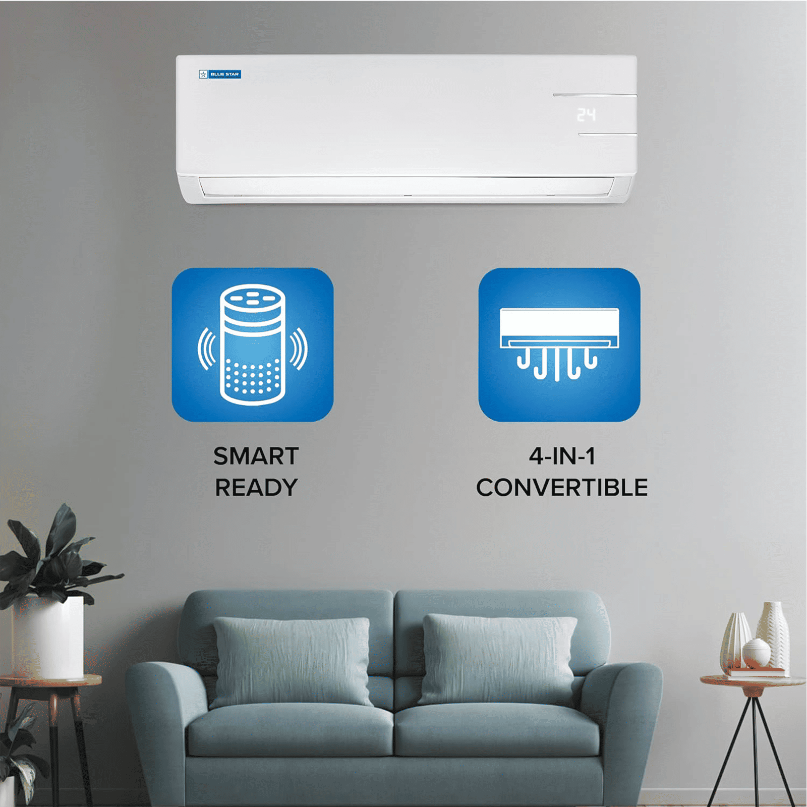 Blue Star 4 in 1 Convertible 2 Ton 3 Star Inverter Split AC with Dust Filter (Copper Condenser, IA324YNU) Blue Star 4 in 1 Convertible 2 Ton 3 Star Inverter Split AC with Dust Filter (Copper Condenser, IA324YNU)_16