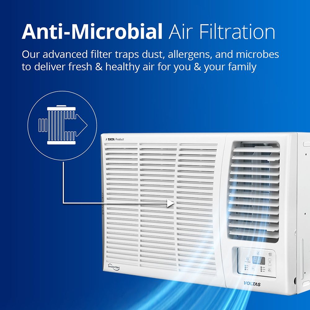 VOLTAS Vertis 2 in 1 Convertible 1.5 Ton 3 Star Inverter Window AC with Anti-Dust Filter ( Copper Condenser, 183V Vertis Elite) VOLTAS Vertis 2 in 1 Convertible 1.5 Ton 3 Star Inverter Window AC with Anti-Dust Filter ( Copper Condenser, 183V Vertis Elite)_11
