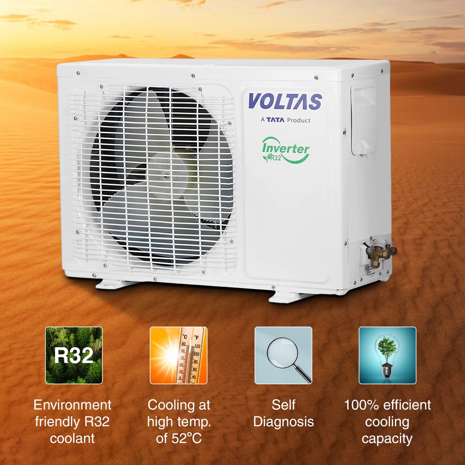 VOLTAS Vectra 2 Ton 3 Star Inverter Split AC (Copper Condenser, Anti-Dust Filter, 243V Vectra Elite, White)_11
