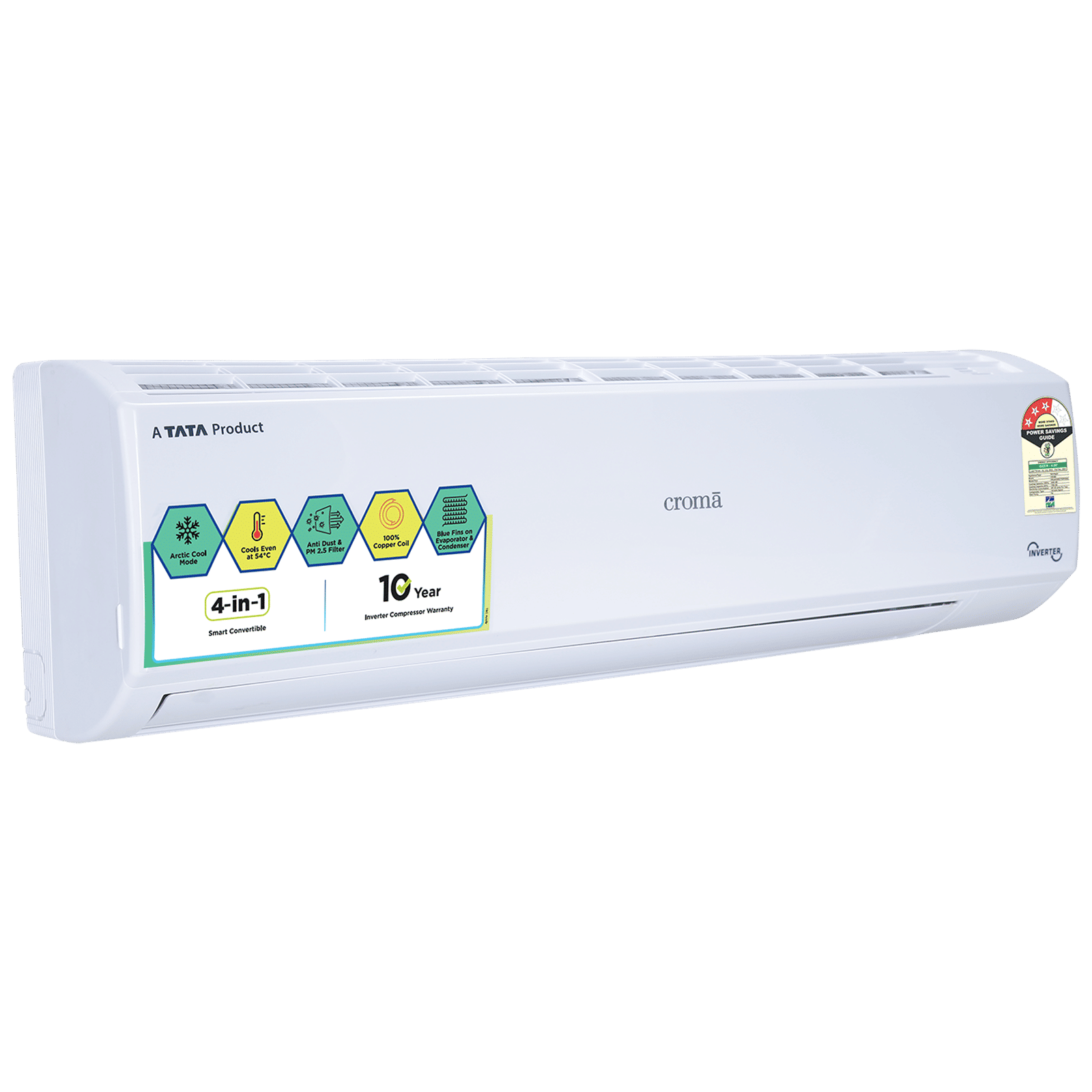 Croma 4 in 1 Convertible 1 Ton 3 Star Inverter Split AC with Dust Filter (Copper Condenser, CRLA012IND170251)_12