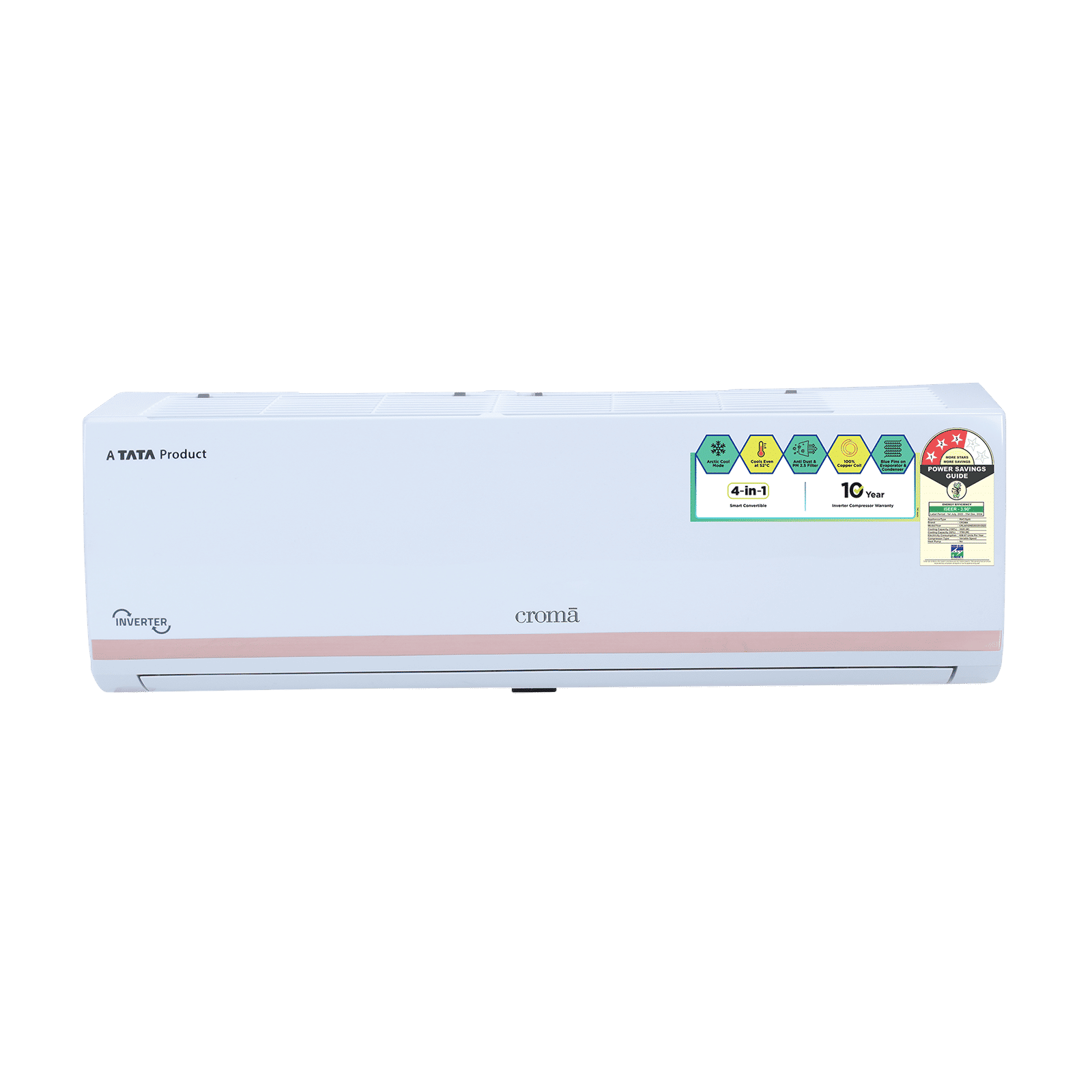 Croma 4 in 1 Convertible 1 Ton 3 Star Inverter Split AC with Dust Filter (Copper Condenser, CRLA012IND283251)_1