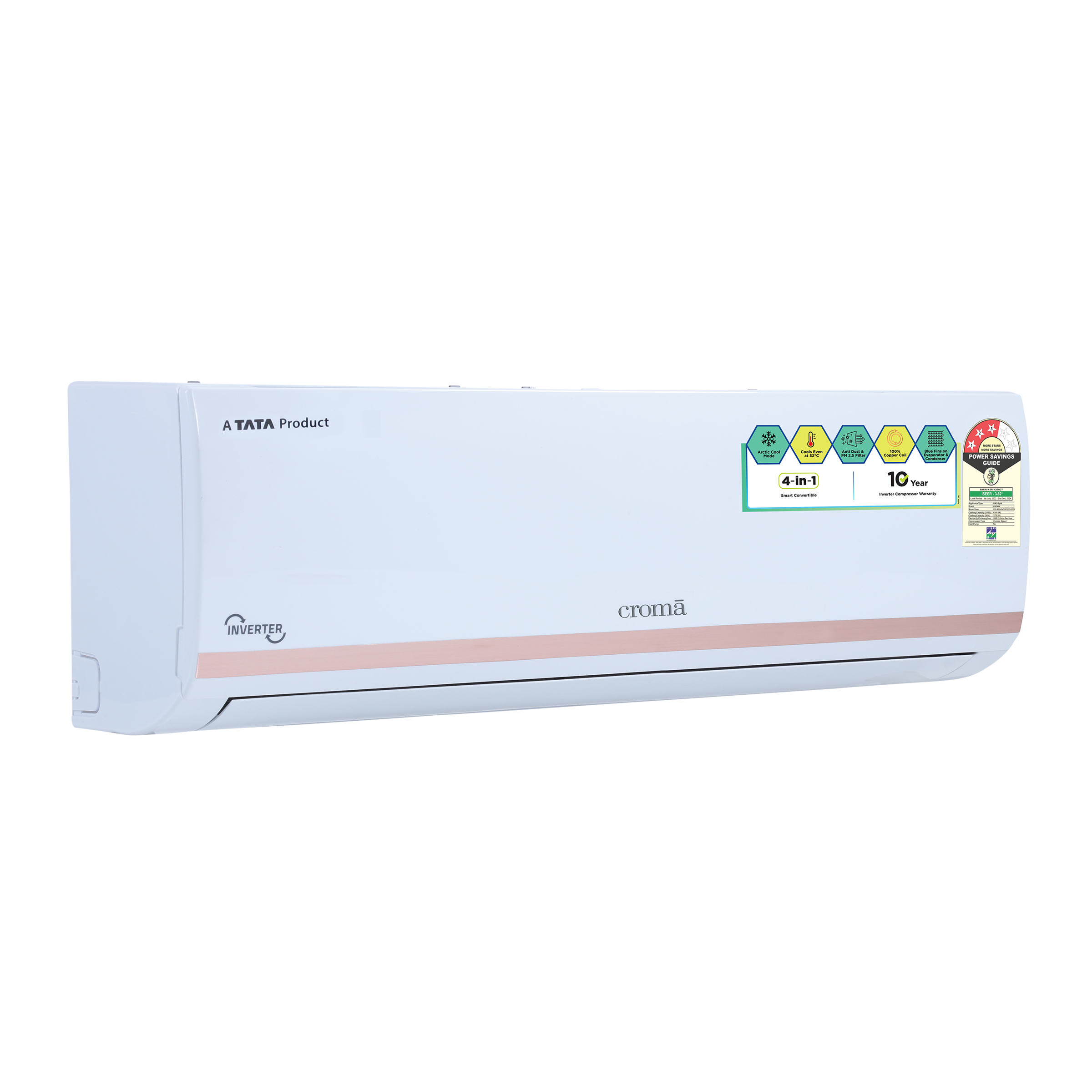 Croma 4 in 1 Convertible 2 Ton 3 Star Inverter Split AC with Dust Filter (Copper Condenser, CRLA024IND283253) Croma 4 in 1 Convertible 2 Ton 3 Star Inverter Split AC with Dust Filter (Copper Condenser, CRLA024IND283253)_6