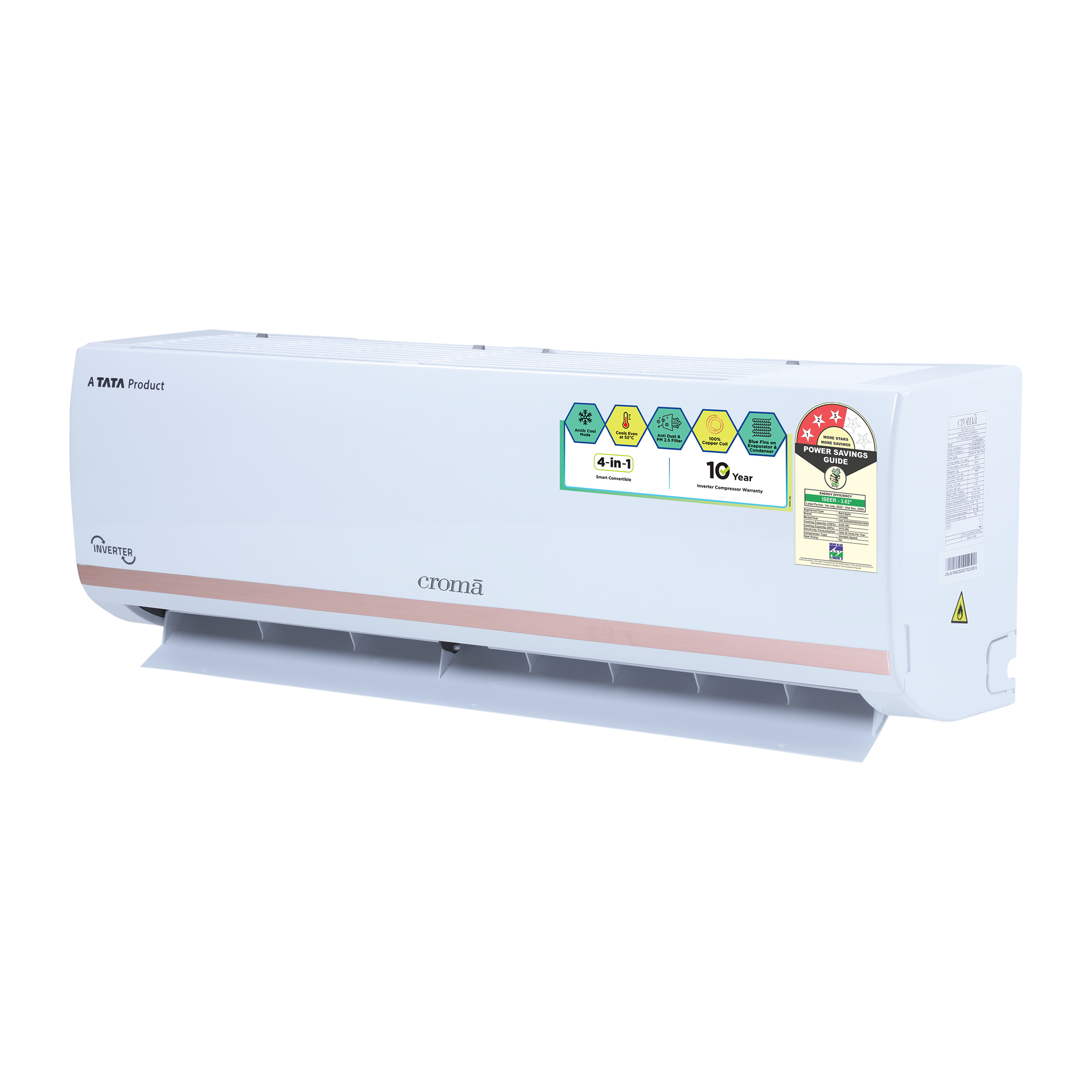 Croma 4 in 1 Convertible 2 Ton 3 Star Inverter Split AC with Dust Filter (Copper Condenser, CRLA024IND283253) Croma 4 in 1 Convertible 2 Ton 3 Star Inverter Split AC with Dust Filter (Copper Condenser, CRLA024IND283253)_8