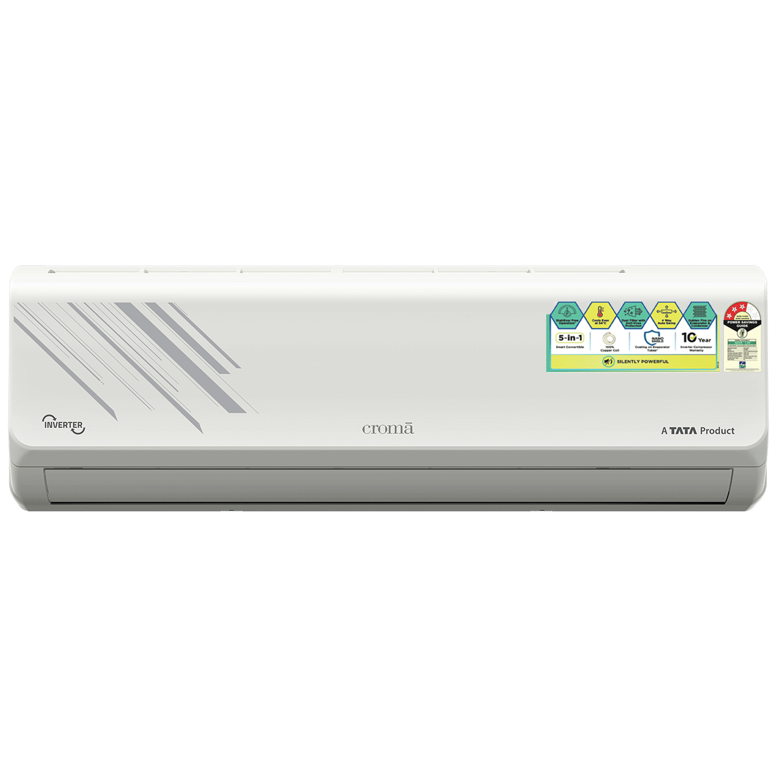 Croma 5 in 1 Convertible 1.5 Ton 3 Star Inverter Split AC with Self Diagnosis (Copper Condenser, CRLA018IND255352) Croma 5 in 1 Convertible 1.5 Ton 3 Star Inverter Split AC with Self Diagnosis (Copper Condenser, CRLA018IND255352)_1