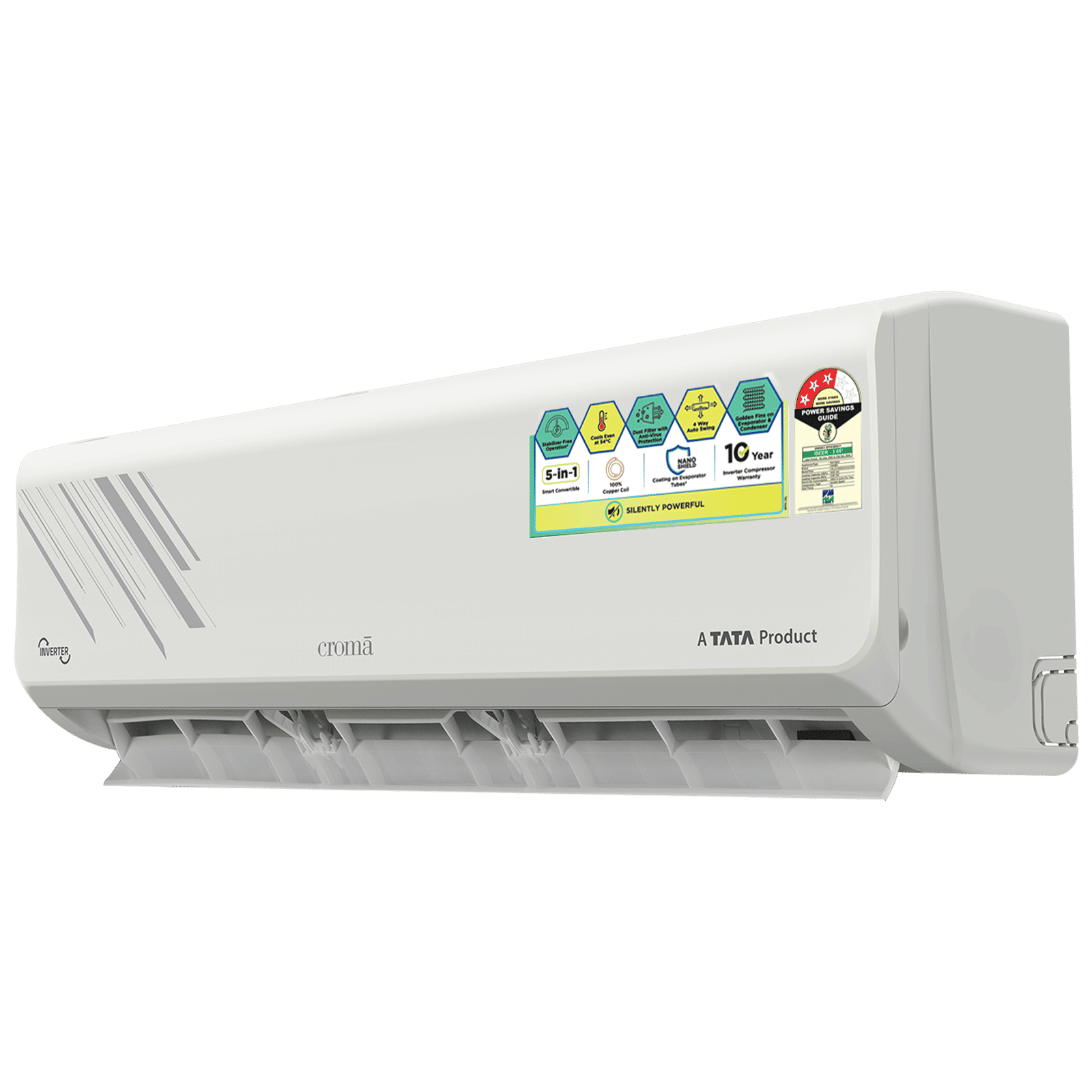 Croma 5 in 1 Convertible 1.5 Ton 3 Star Inverter Split AC with Self Diagnosis (Copper Condenser, CRLA018IND255352) Croma 5 in 1 Convertible 1.5 Ton 3 Star Inverter Split AC with Self Diagnosis (Copper Condenser, CRLA018IND255352)_8
