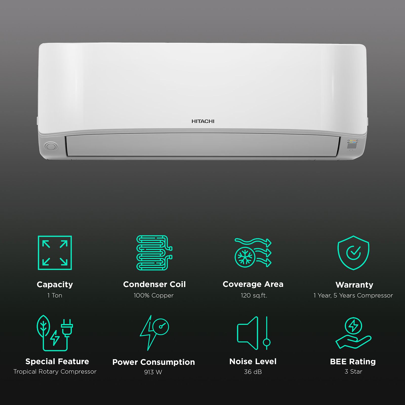 HITACHI Senpai 3200FL 1 Ton 3 Star Split AC (Copper Condenser, Superfine Mesh Filter, RAS.B312PCAIBA) HITACHI Senpai 3200FL 1 Ton 3 Star Split AC (Copper Condenser, Superfine Mesh Filter, RAS.B312PCAIBA)_2