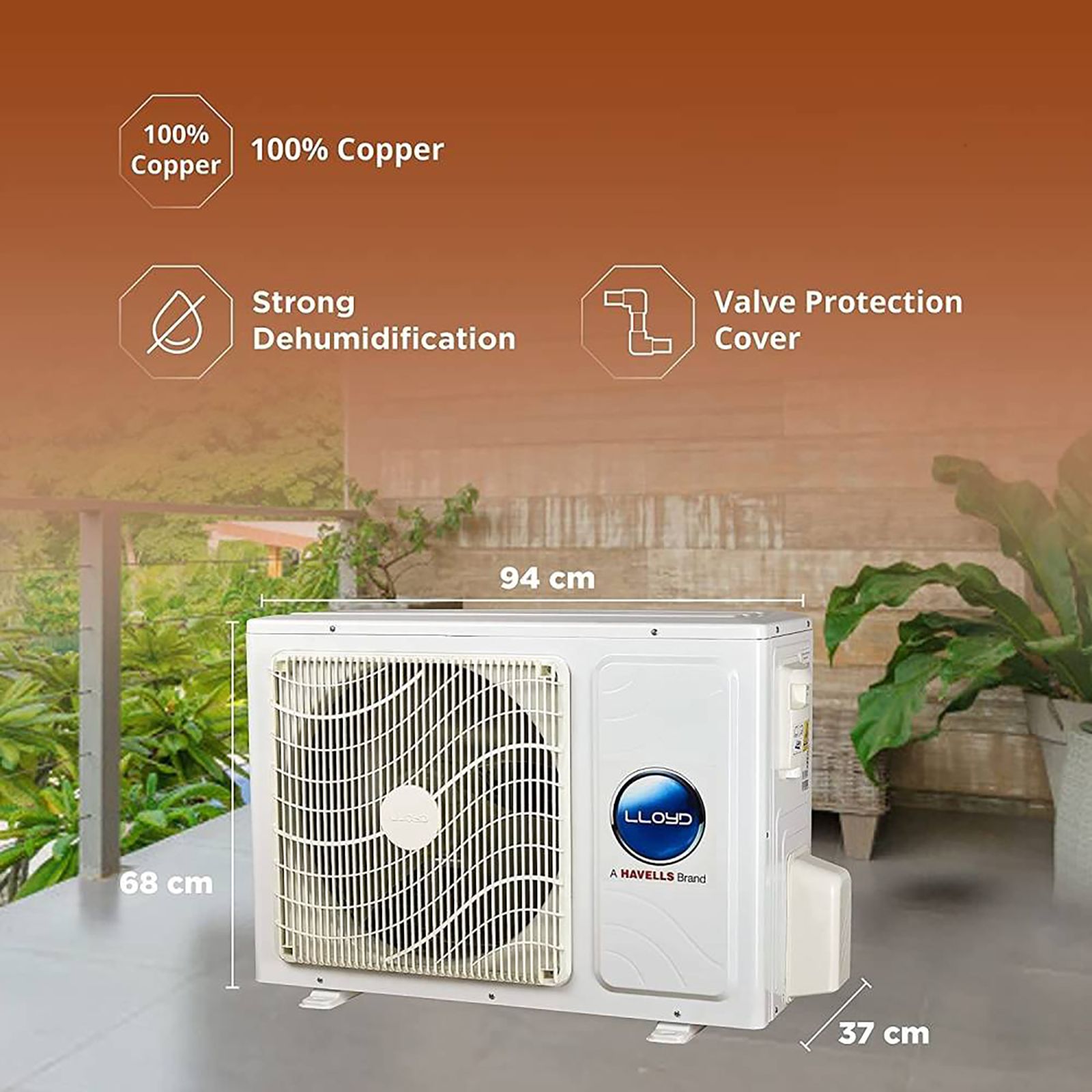 LLOYD 5 In 1 Convertible 1 Ton 5 Star Inverter Split AC with Strong Dehumidifier ( Copper Condenser, GLS12I5FWRBV) LLOYD 5 In 1 Convertible 1 Ton 5 Star Inverter Split AC with Strong Dehumidifier ( Copper Condenser, GLS12I5FWRBV)_9