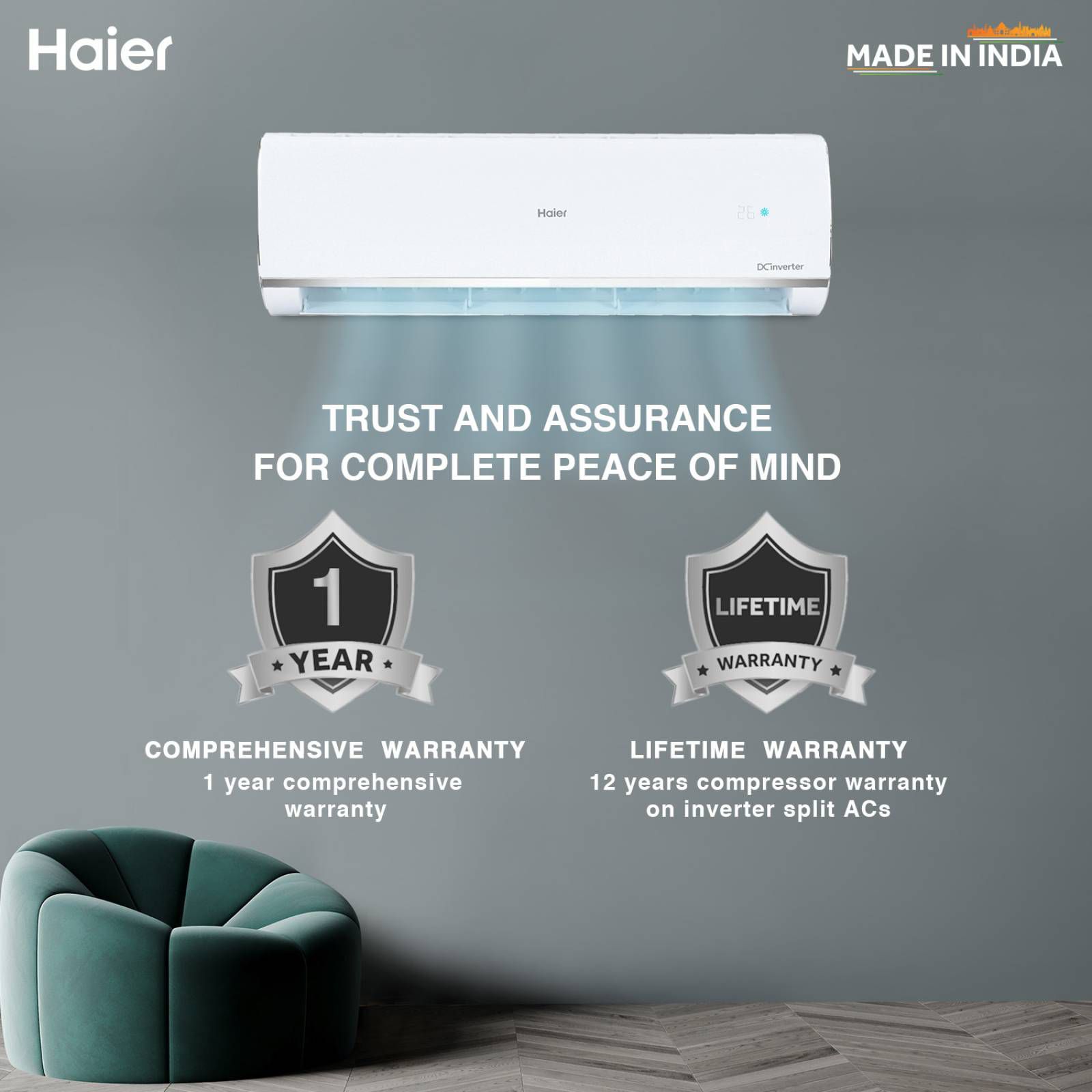 Haier Kinouchi 7 in 1 Convertible 1.5 Ton 3 Star Inverter Split Smart AC with Micro Anti Bacterial Filter (Copper Condenser, HSU18K-PYS3BE1) Haier Kinouchi 7 in 1 Convertible 1.5 Ton 3 Star Inverter Split Smart AC with Micro Anti Bacterial Filter (Copper Condenser, HSU18K-PYS3BE1)_11
