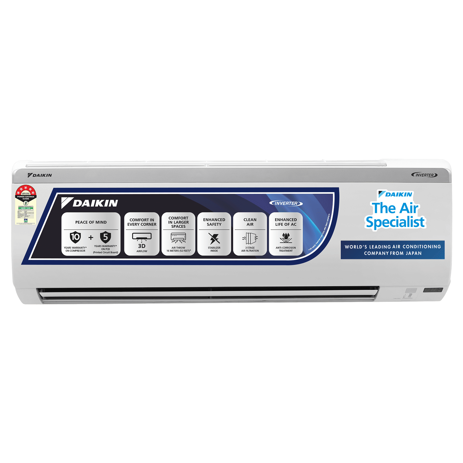 DAIKIN Standard 1.5 Ton 5 Star Inverter Split AC (Copper Condenser, Dust Filter, MTKM50U) DAIKIN Standard 1.5 Ton 5 Star Inverter Split AC (Copper Condenser, Dust Filter, MTKM50U)_1