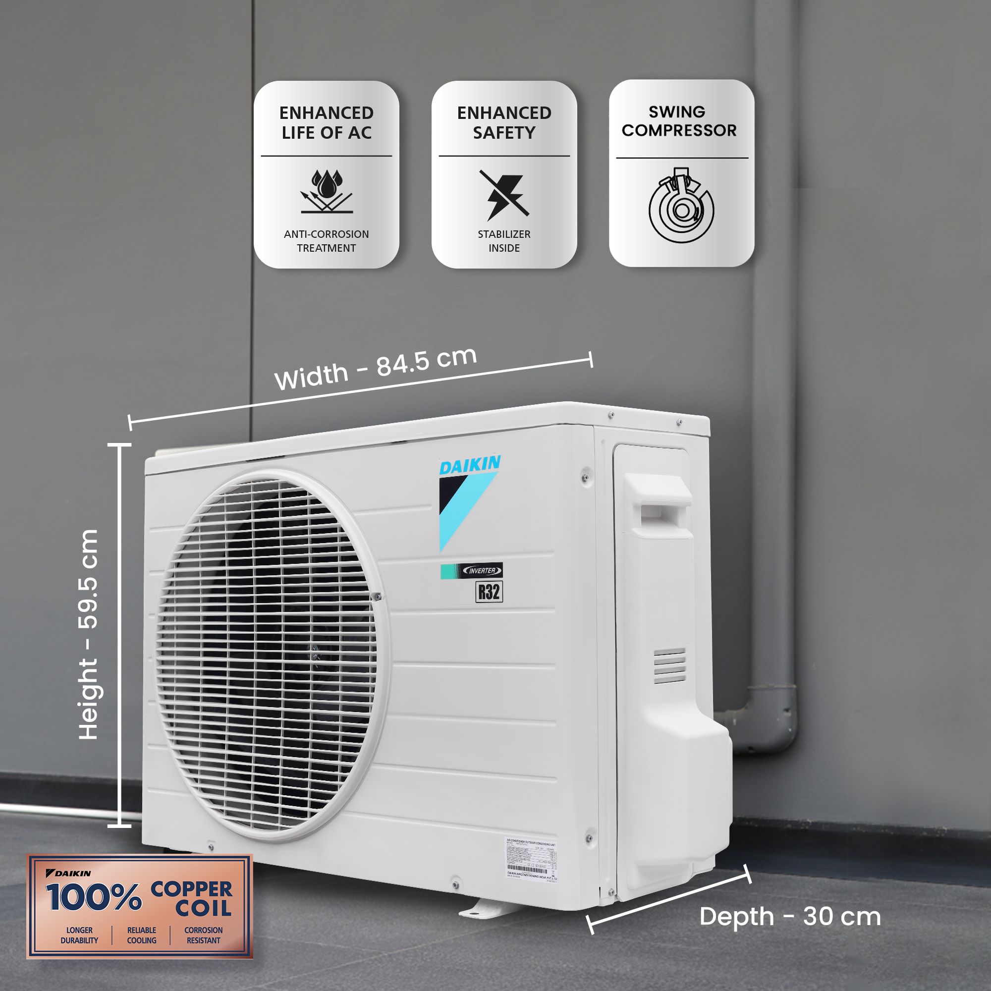 DAIKIN Standard 1.5 Ton 5 Star Inverter Split AC (Copper Condenser, Dust Filter, MTKM50U) DAIKIN Standard 1.5 Ton 5 Star Inverter Split AC (Copper Condenser, Dust Filter, MTKM50U)_5