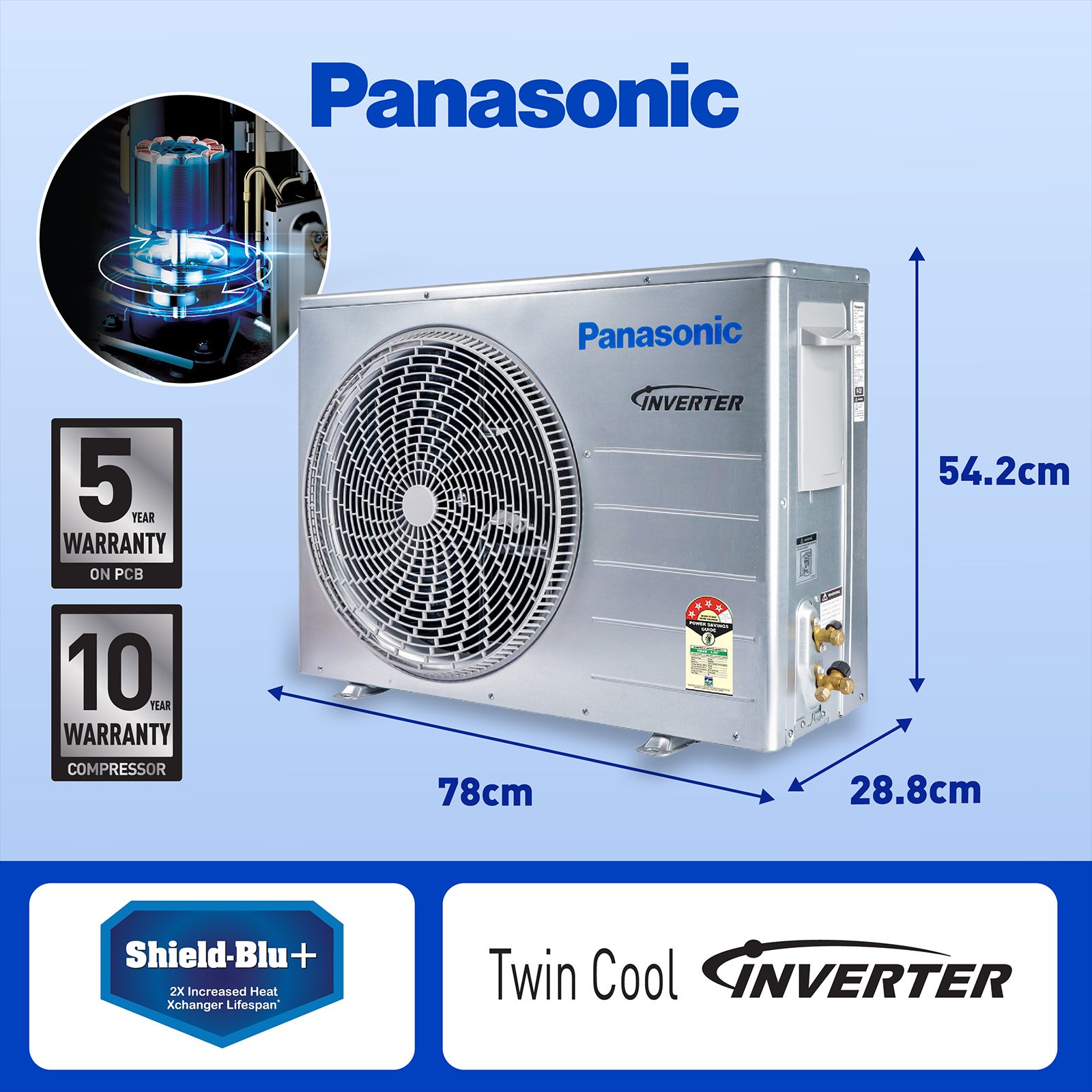 Panasonic 7 in 1 Convertible 1.5 Ton 3 Star Inverter Split AC (Copper Condenser, Ag Clean Plus Filter, CS/CU-KU18ZKYF1) Panasonic 7 in 1 Convertible 1.5 Ton 3 Star Inverter Split AC (Copper Condenser, Ag Clean Plus Filter, CS/CU-KU18ZKYF1)_10