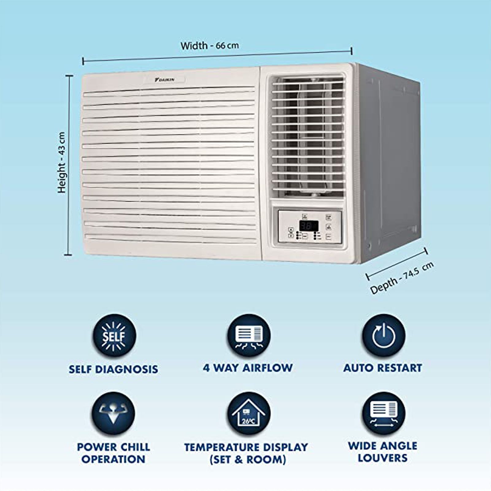 DAIKIN 1.5 Ton 5 Star Inverter Window AC ( Copper Condenser, FRWKF50UV163A) DAIKIN 1.5 Ton 5 Star Inverter Window AC ( Copper Condenser, FRWKF50UV163A)_6