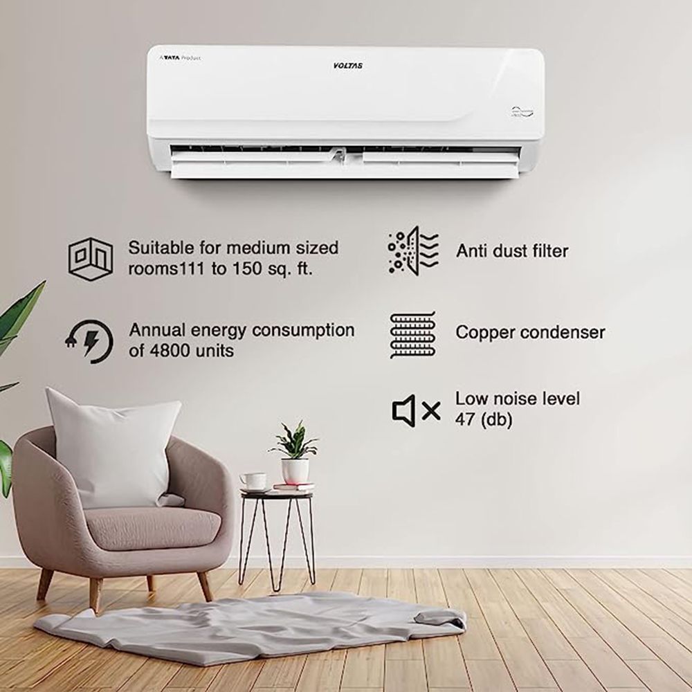 VOLTAS 183V Vectra Platina 4 in 1 Convertible 1.5 Ton 3 Star Inverter Split AC with Anti Microbial Air FIlteration (Copper Condenser, 4503448) VOLTAS 183V Vectra Platina 4 in 1 Convertible 1.5 Ton 3 Star Inverter Split AC with Anti Microbial Air FIlteration (Copper Condenser, 4503448)_14