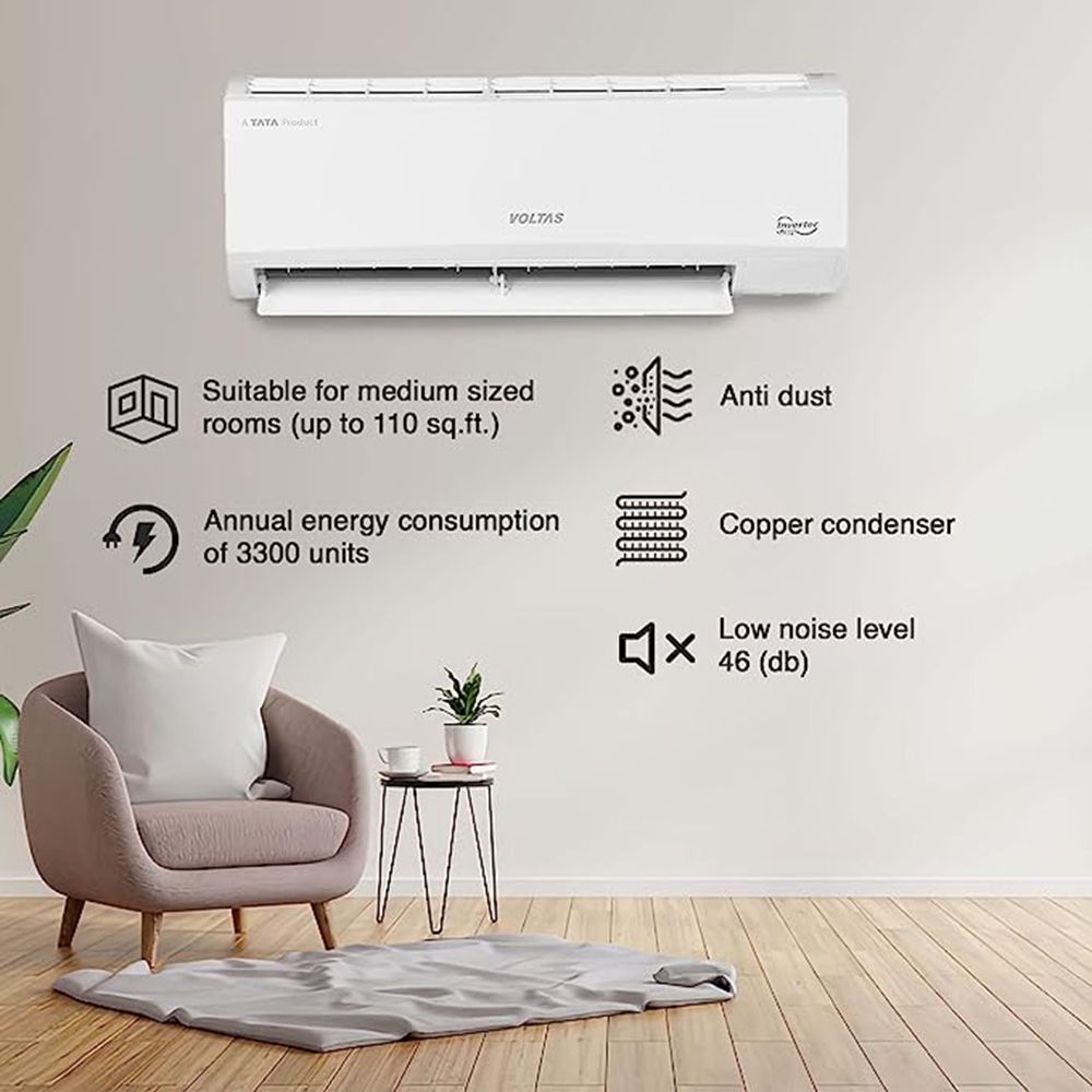 VOLTAS Vectra Pride 4 in 1 Convertible 1 Ton 3 Star Inverter Split AC with Self Diagnosis (Copper Condenser, 123V Vectra Pride) VOLTAS Vectra Pride 4 in 1 Convertible 1 Ton 3 Star Inverter Split AC with Self Diagnosis (Copper Condenser, 123V Vectra Pride)_10