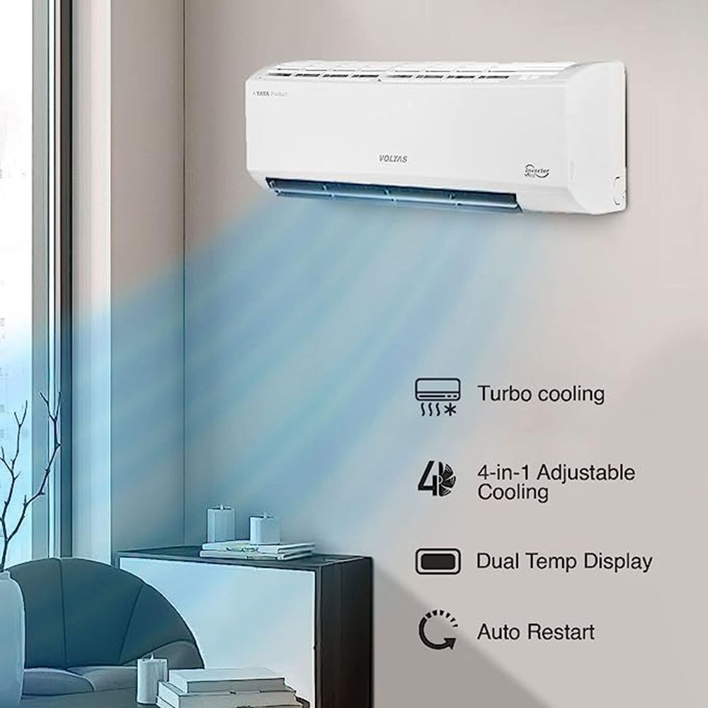 VOLTAS Vectra Pride 4 in 1 Convertible 1 Ton 3 Star Inverter Split AC with Self Diagnosis (Copper Condenser, 123V Vectra Pride) VOLTAS Vectra Pride 4 in 1 Convertible 1 Ton 3 Star Inverter Split AC with Self Diagnosis (Copper Condenser, 123V Vectra Pride)_12