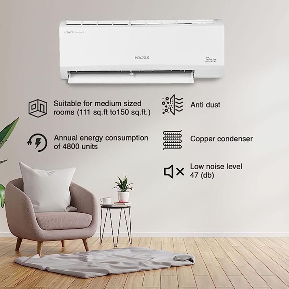 VOLTAS Vectra 4 in 1 Convertible 1.5 Ton 3 Star Inverter Split AC with Anti Dust Filter (Copper Condenser, 183V Vectra Pride ) VOLTAS Vectra 4 in 1 Convertible 1.5 Ton 3 Star Inverter Split AC with Anti Dust Filter (Copper Condenser, 183V Vectra Pride )_8